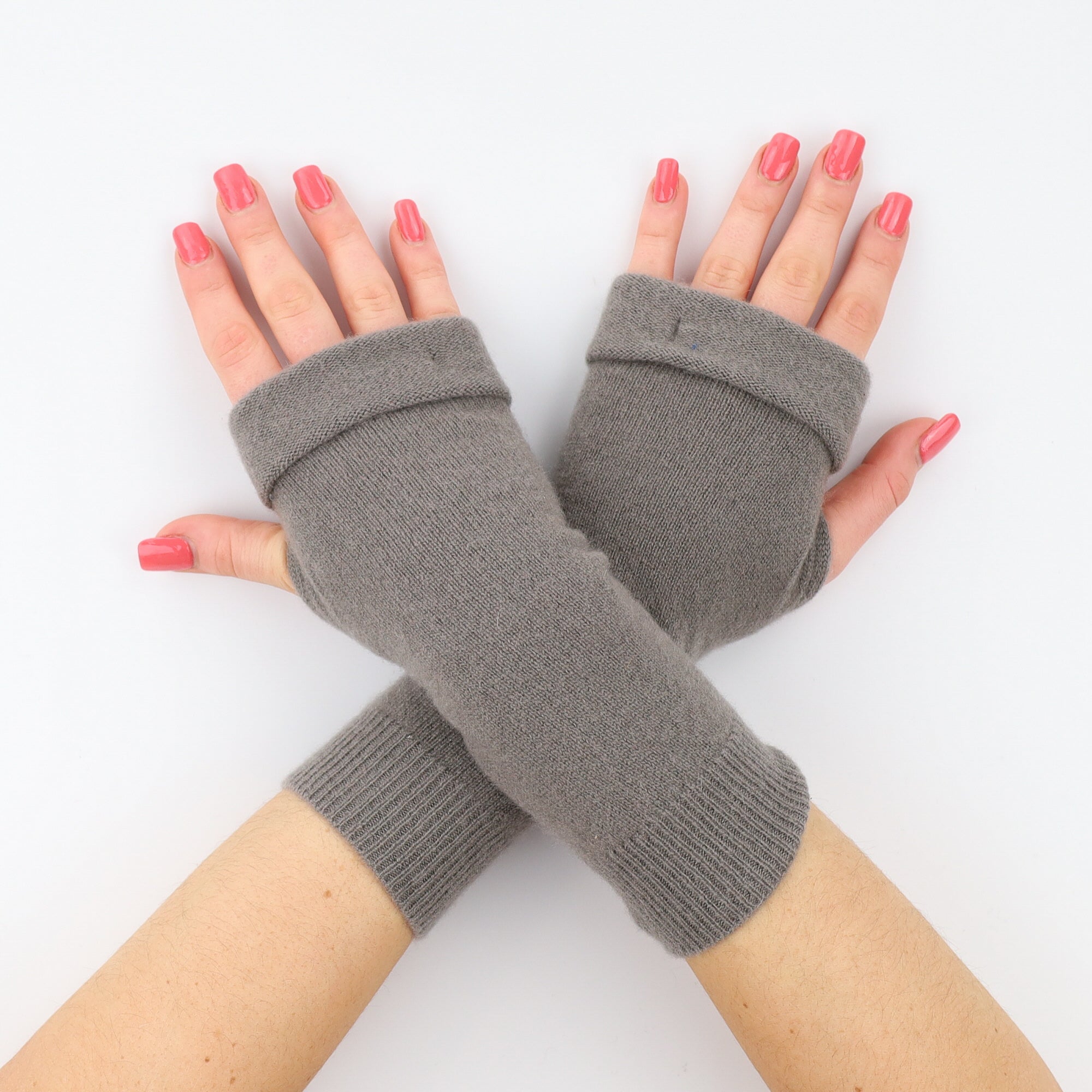Forest Sage Green Fingerless Gloves