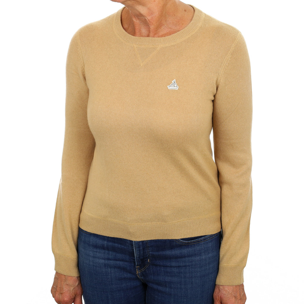 Caramel Brown Cashmere Crew Neck Jumper Medium