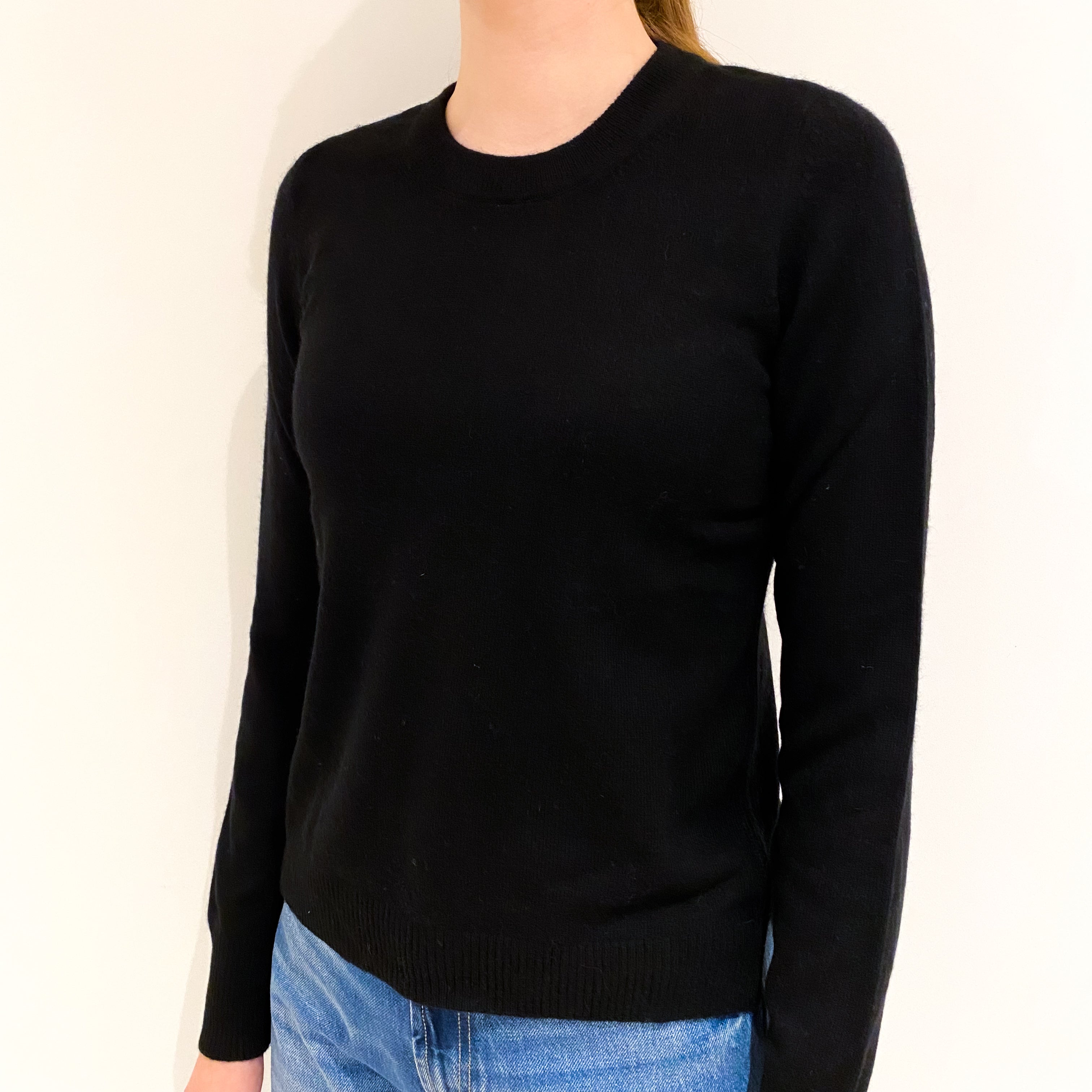 Black Cashmere Crew Neck Jumper Extra Small