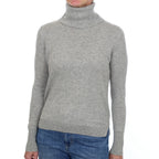 Smoke Grey Cashmere Polo Neck Jumper Small