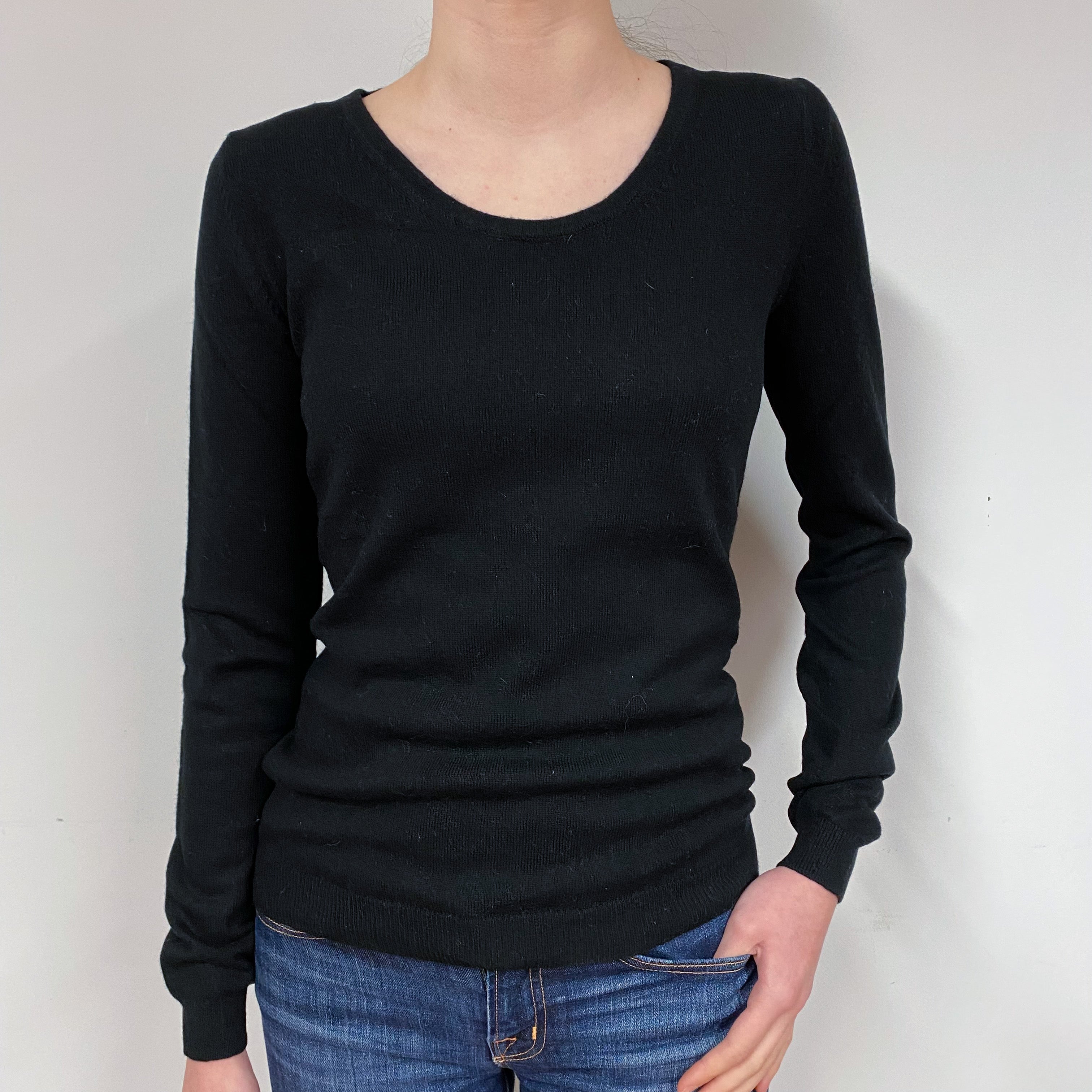 Black Cashmere Crew Neck Jumper Extra Small