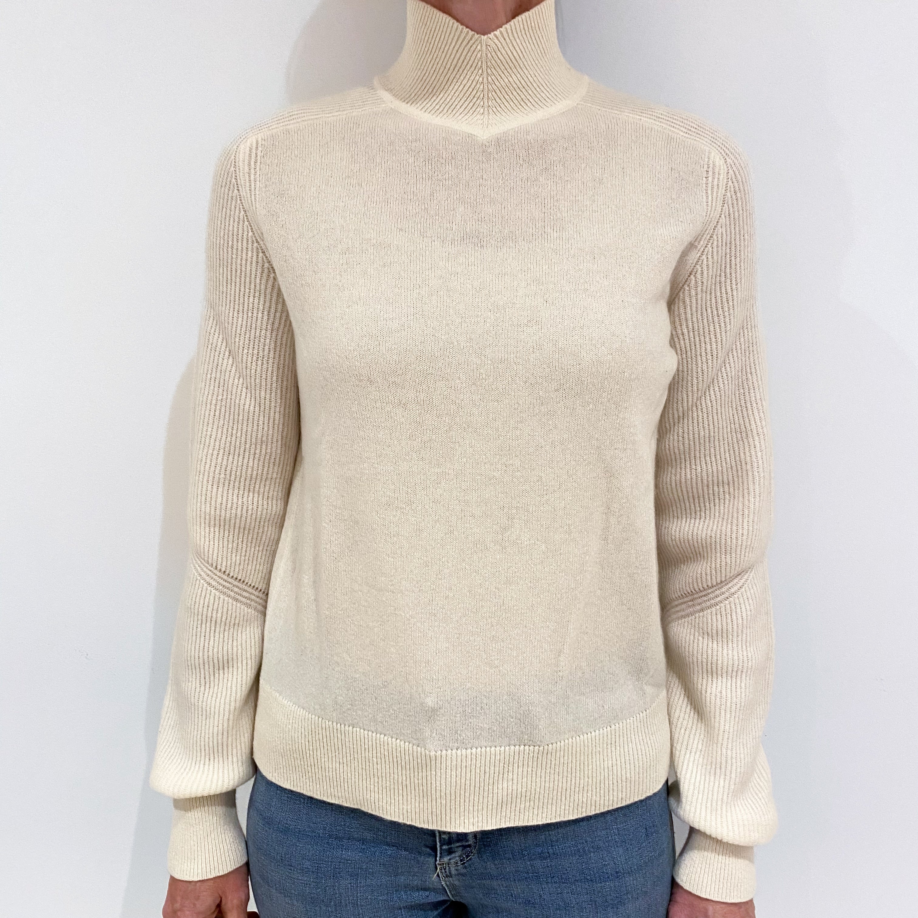 Rag & Bone Cream Cashmere Turtle Neck Jumper Small