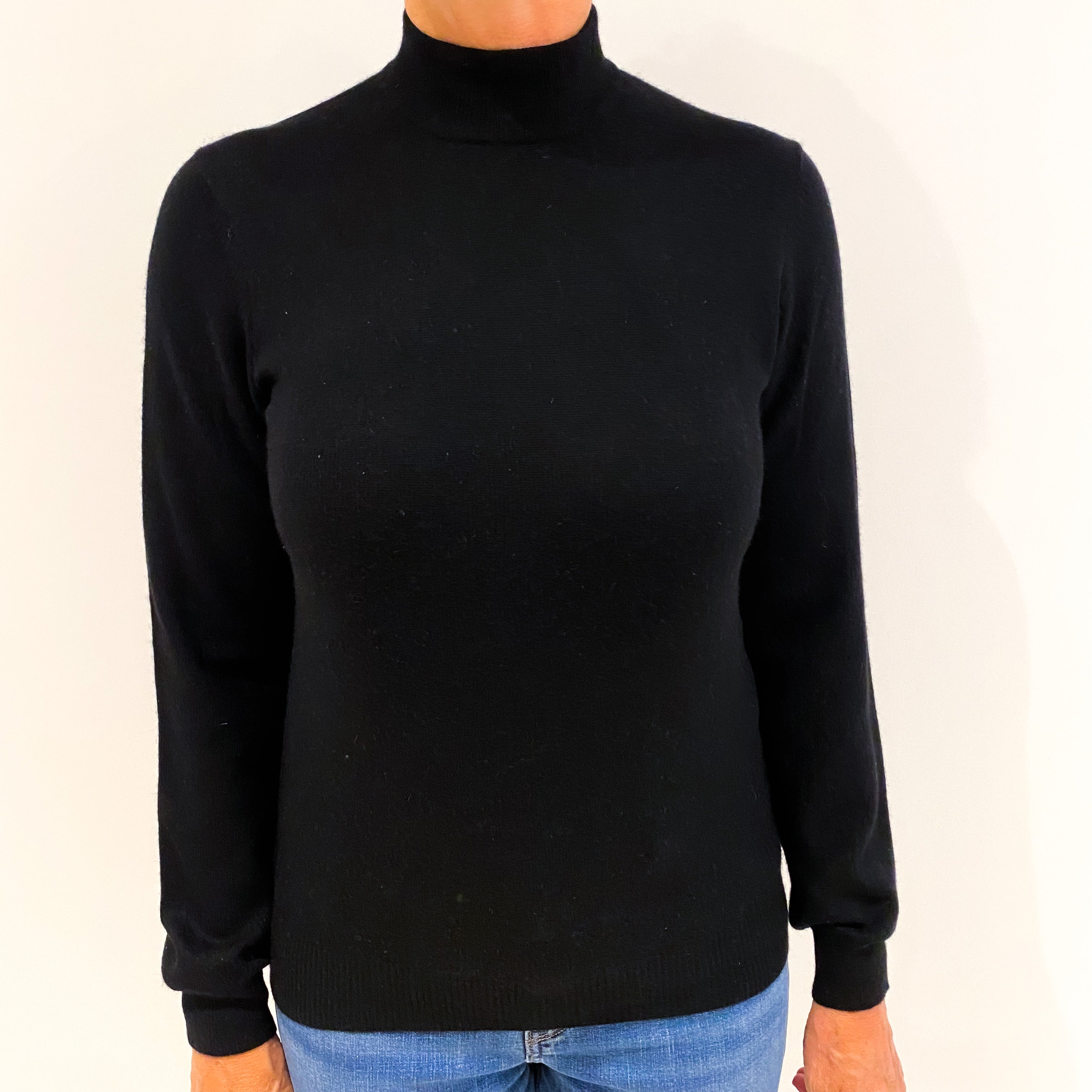 Black Cashmere Turtle Neck Jumper Medium