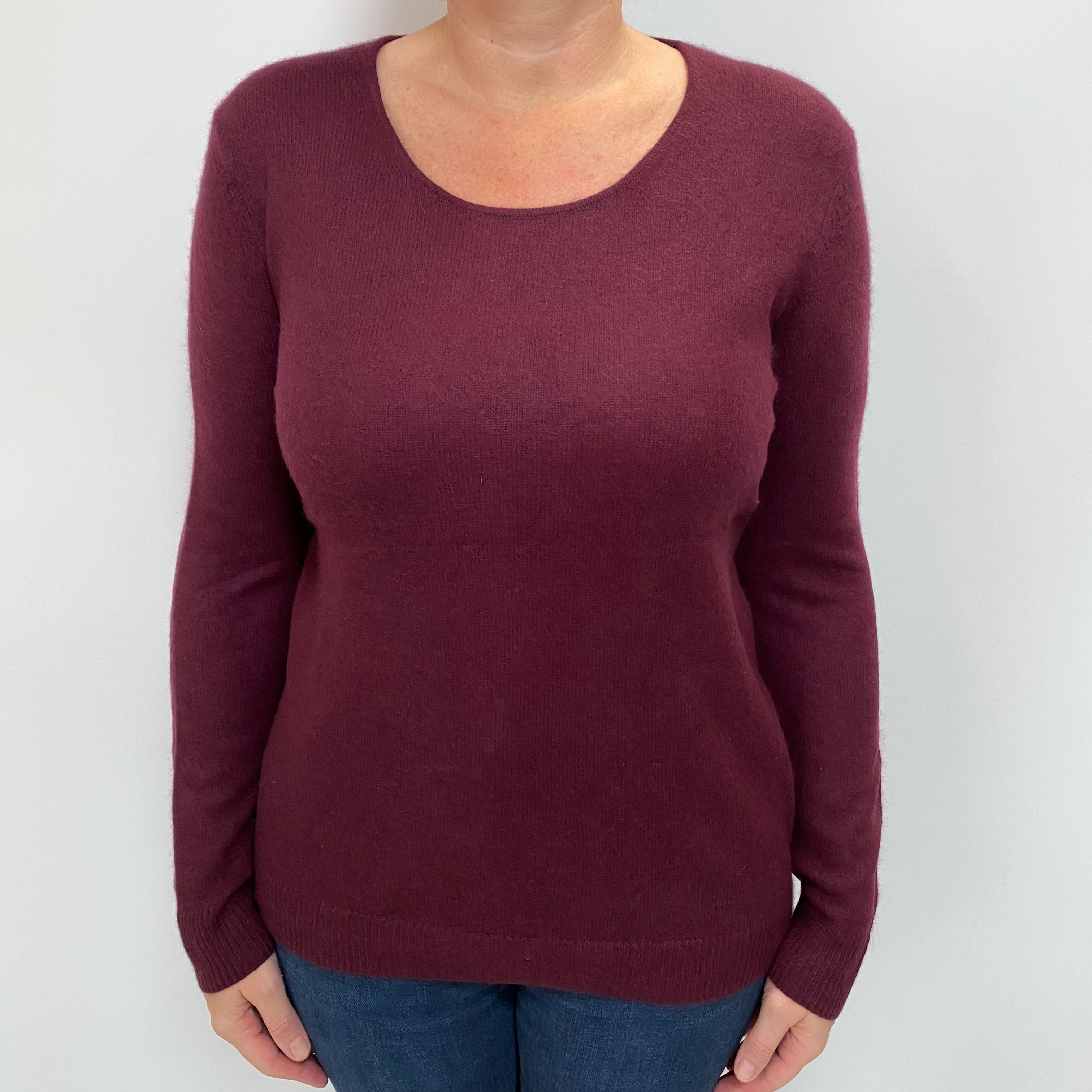 Mulberry Purple Cashmere Crew Neck Jumper Large