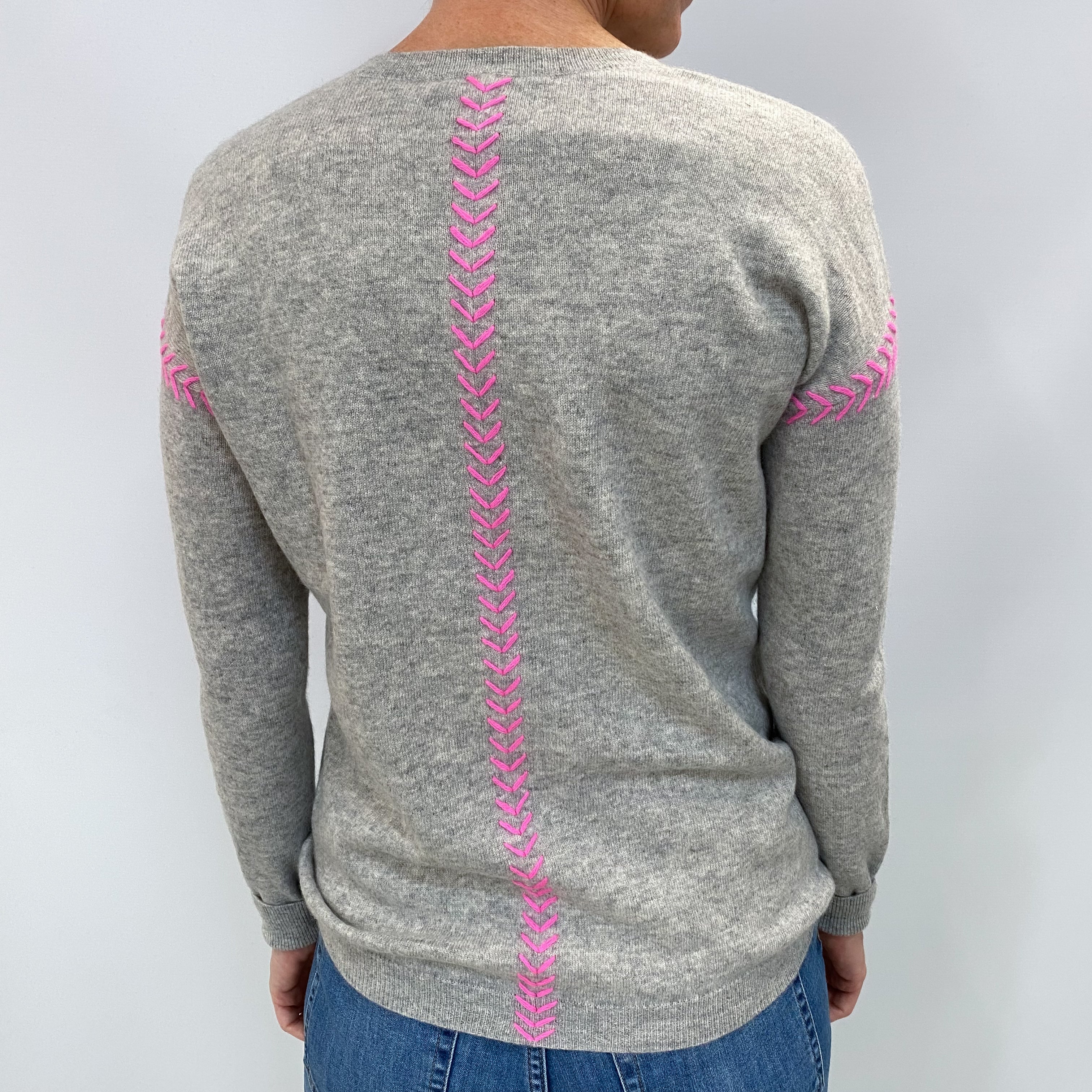 Smoke Grey Cashmere Crew Neck Jumper Small