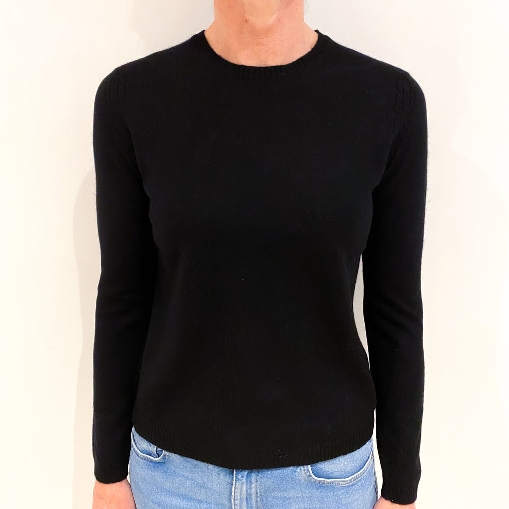 Black Cashmere Crew Neck Jumper Small