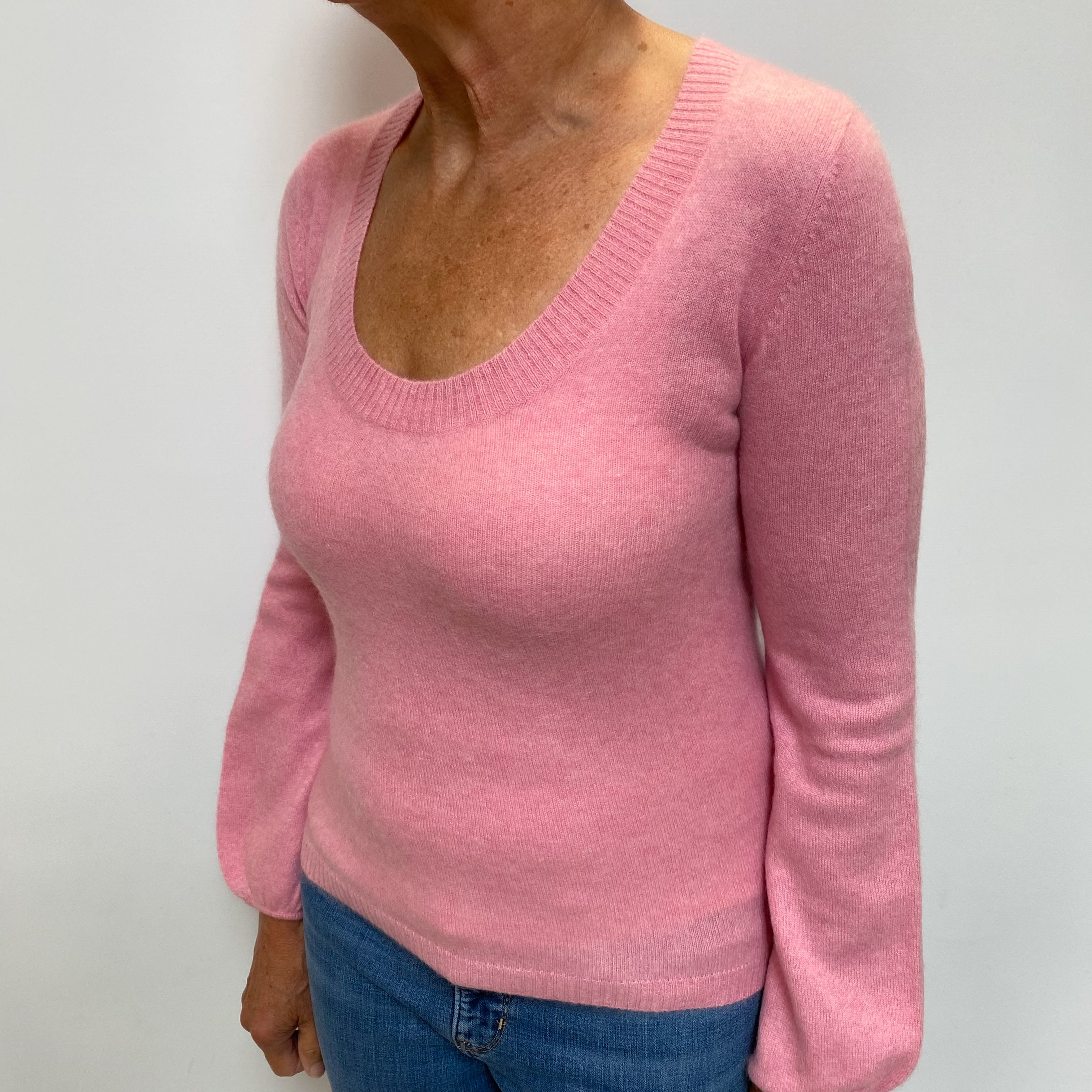 Sugarmouse Pink Cashmere Scoop Neck Jumper Medium