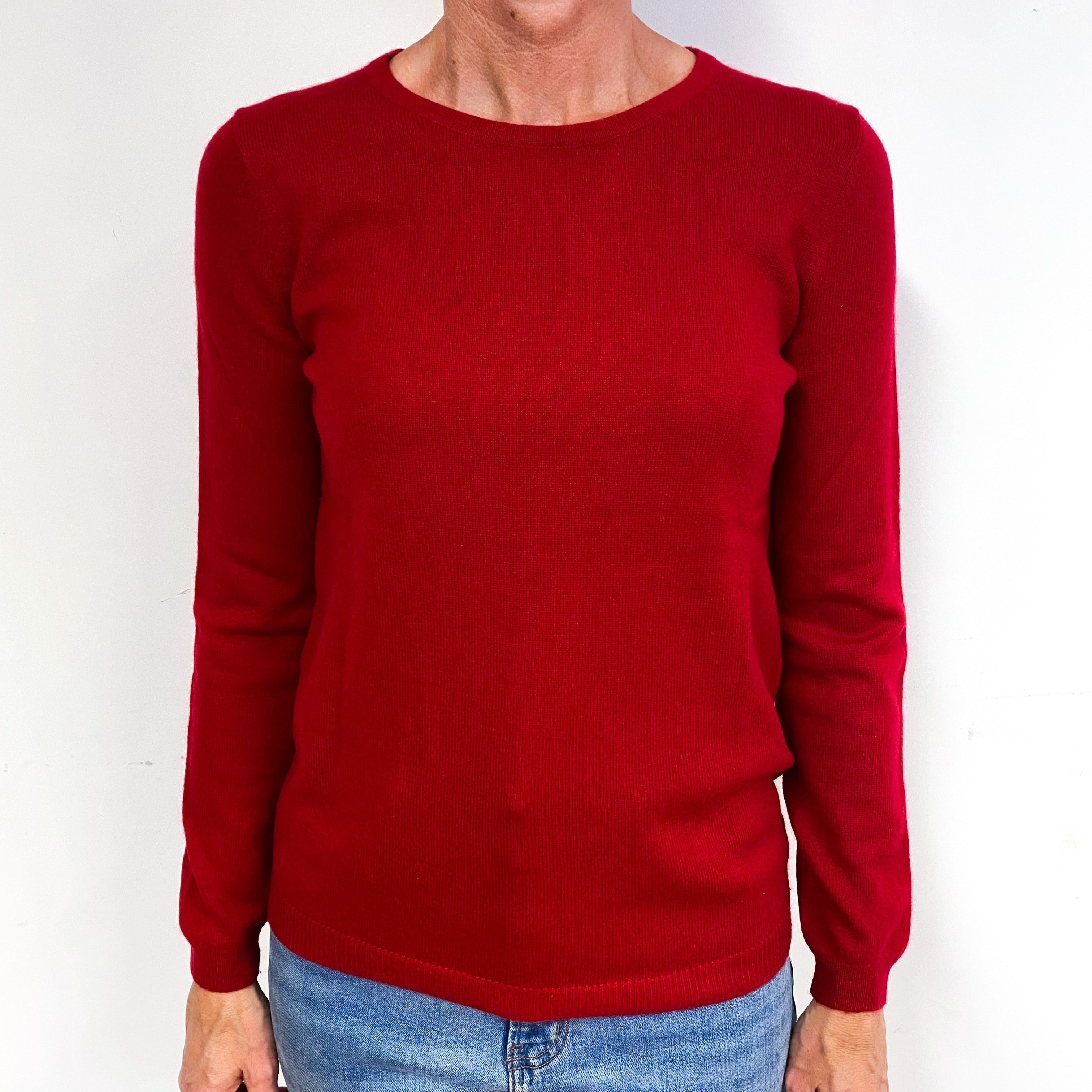 Scarlett Red Cashmere Crew Neck Jumper Medium