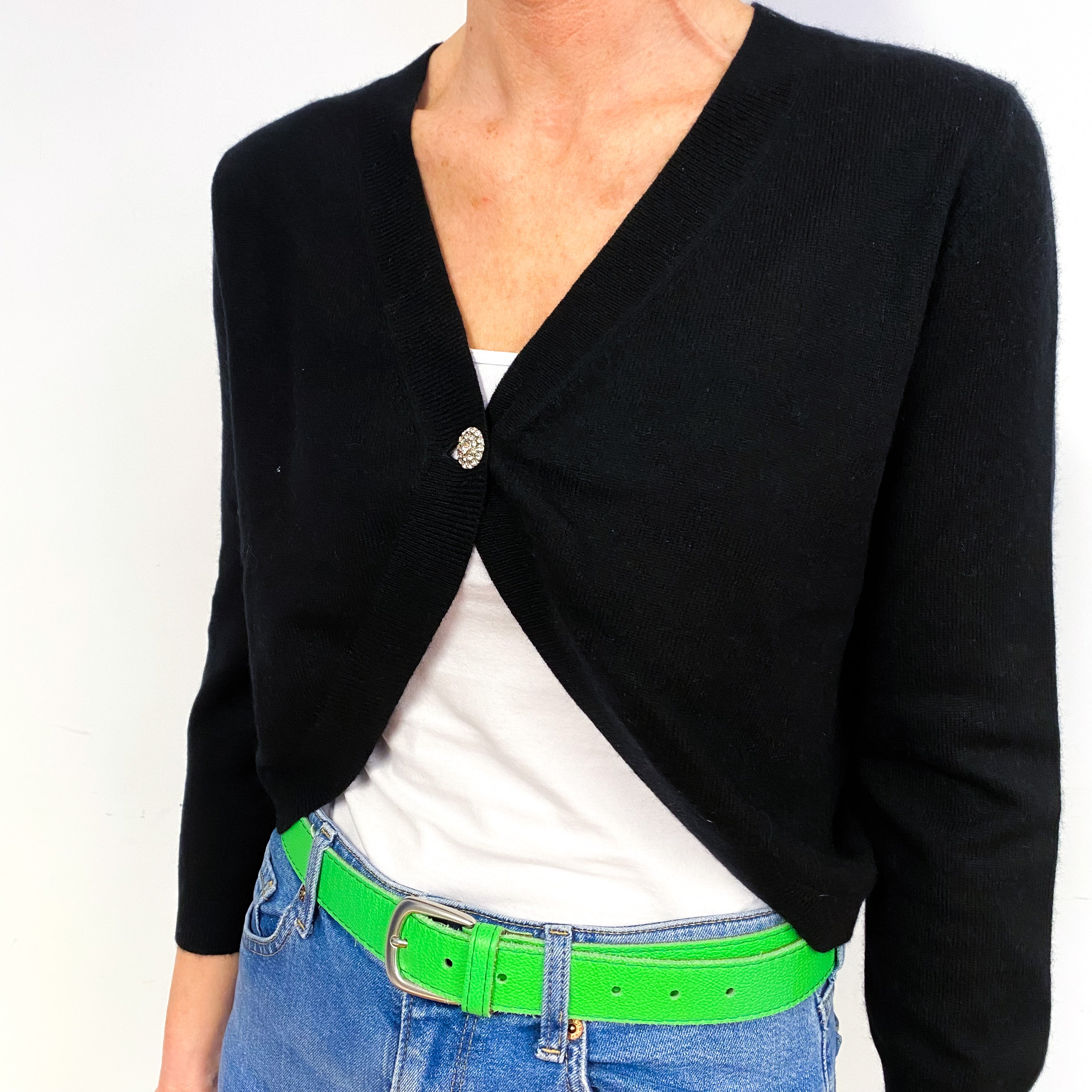 Black Cashmere Cardigan Medium