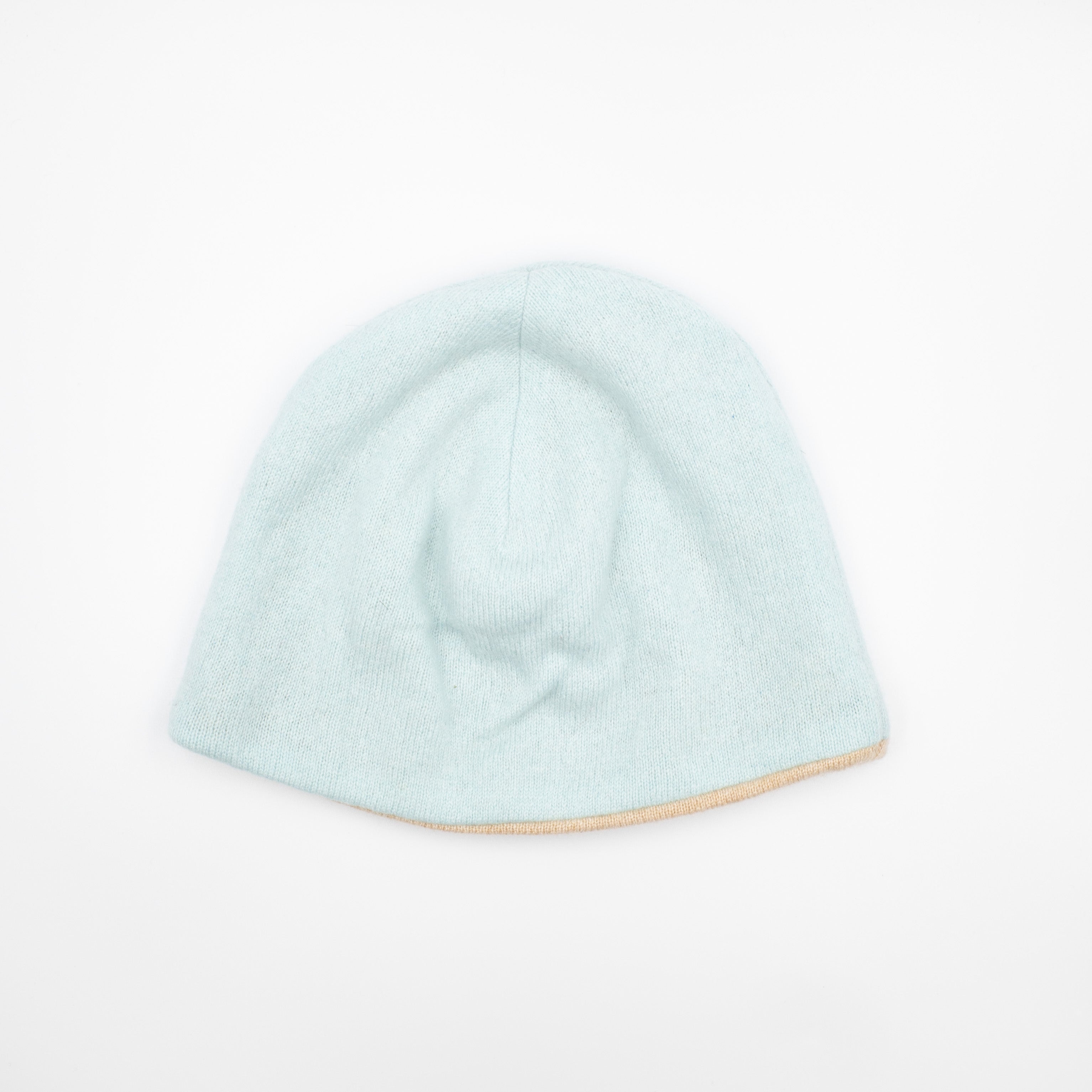 Opal Green and Beige Beanie Hat