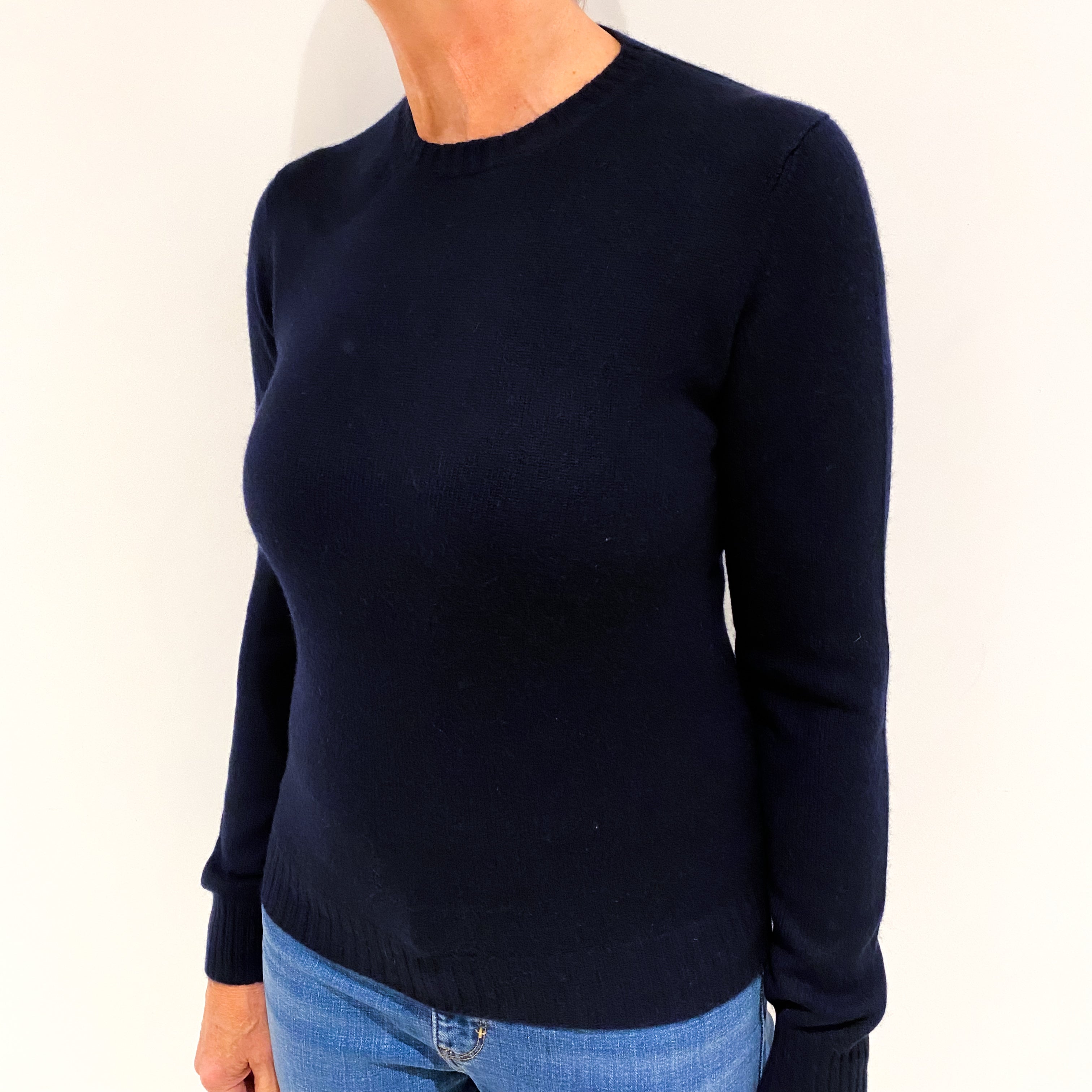 Prada Navy Blue Cashmere Crew Neck Jumper Medium