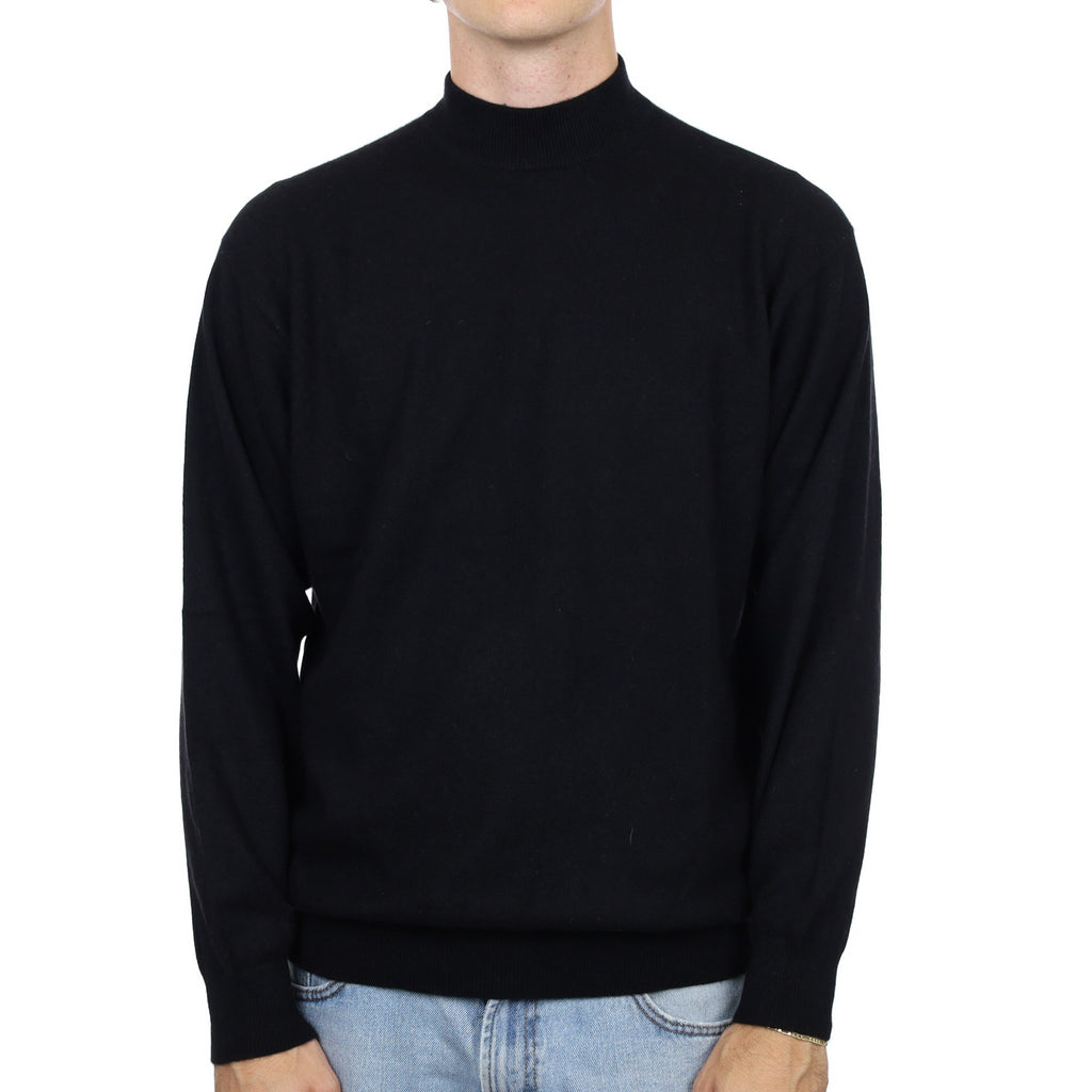 Men's Black Cashmere Turtle Neck Jumper Large