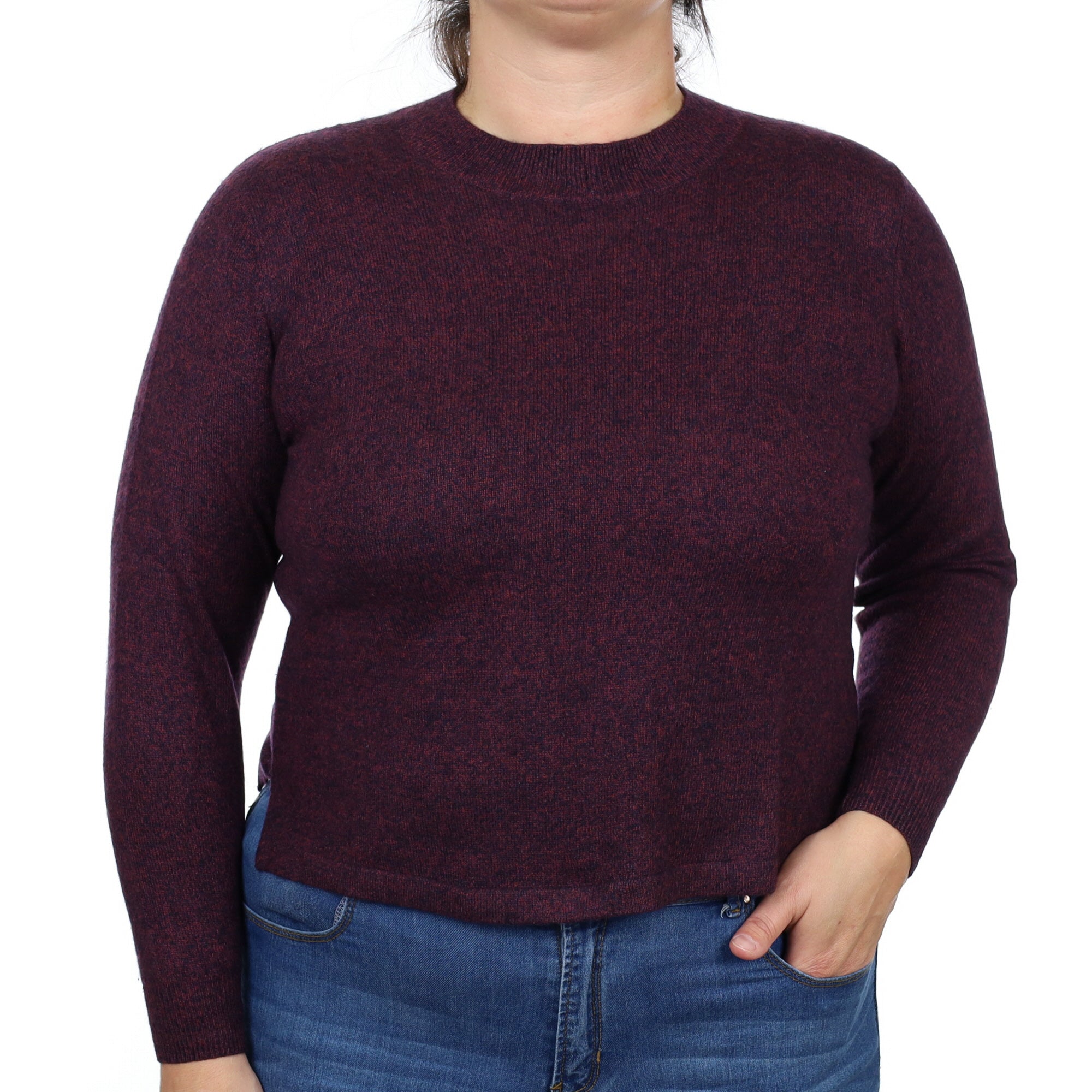 Mulberry Marl Cashmere Turtle Neck Jumper Large