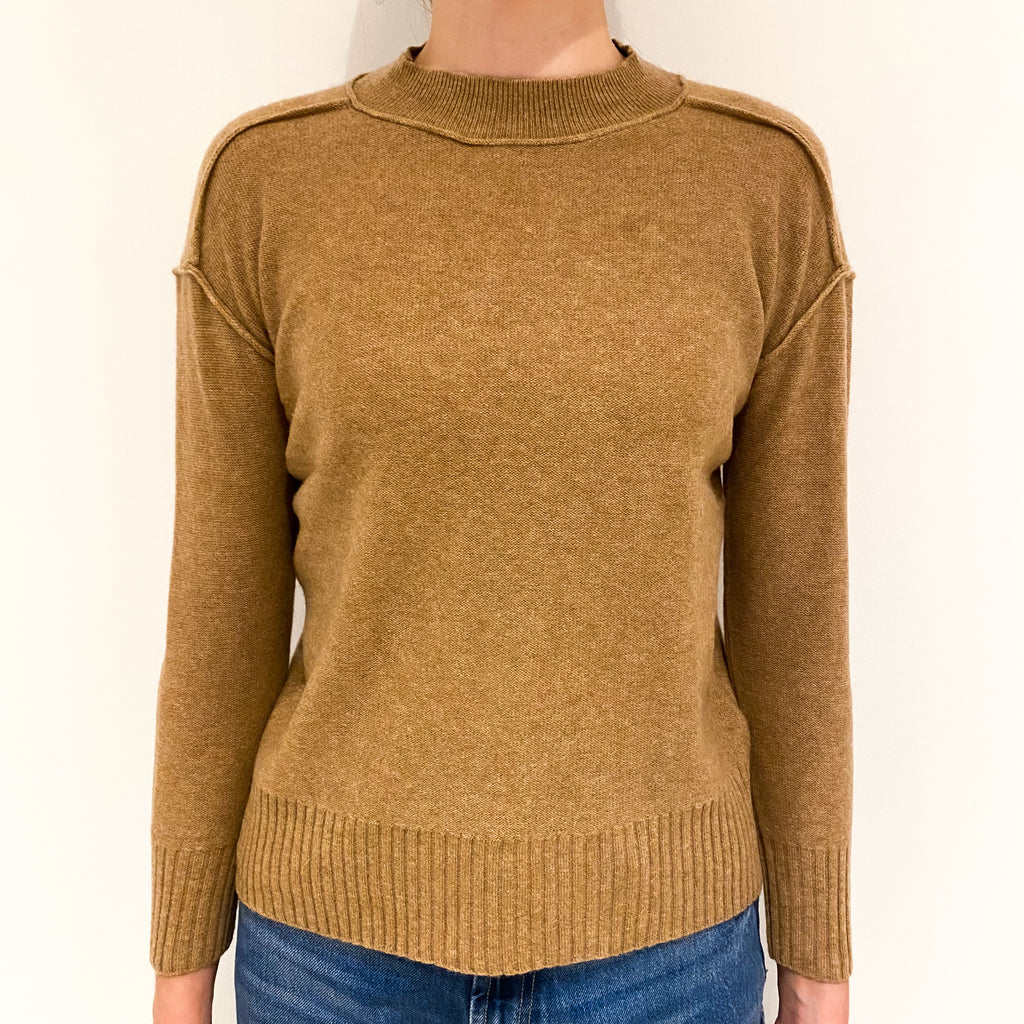 Butterscotch Brown Cashmere Crew Neck Jumper Extra Small