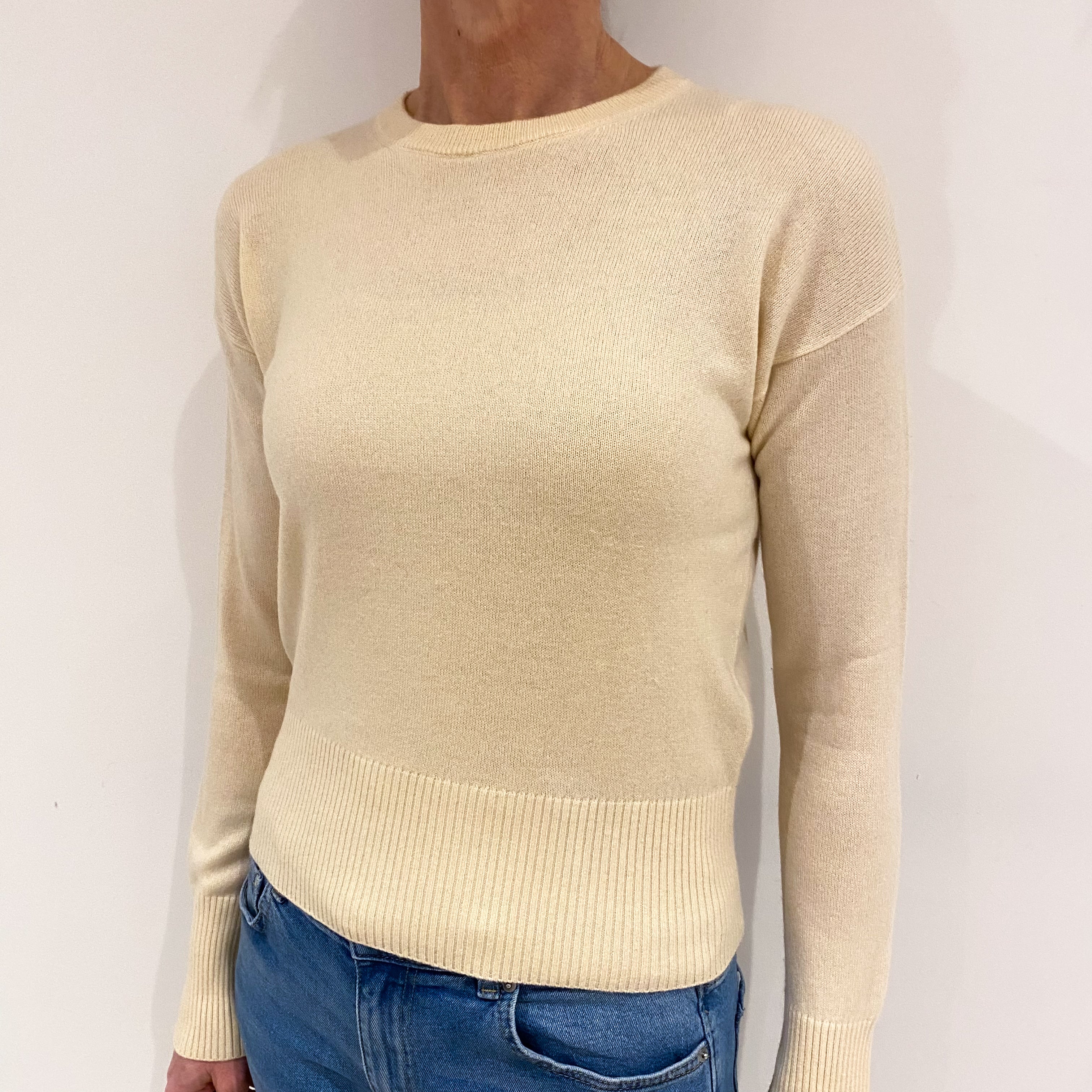 Cream Cashmere Crew Neck Jumper Small