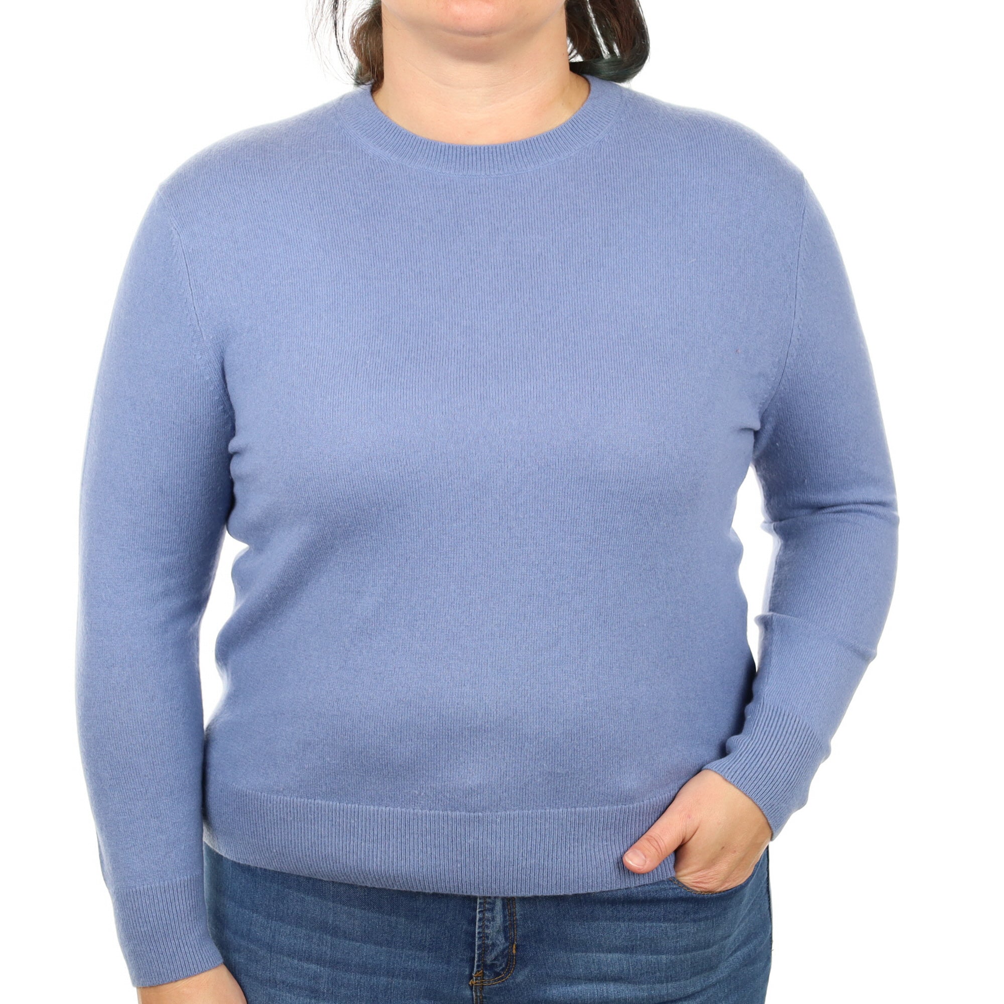 Airforce Blue Cashmere Crew Neck Jumper Large