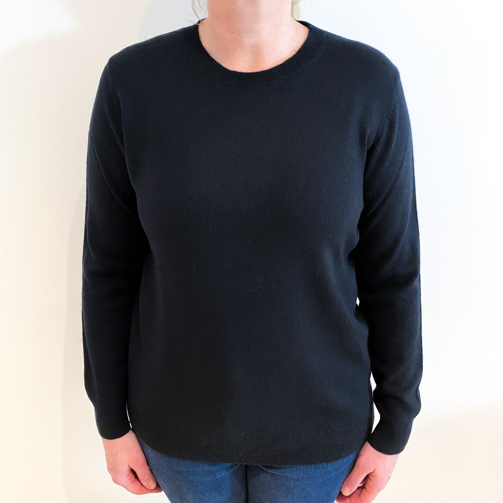 Black Cashmere Crew Neck Jumper Large
