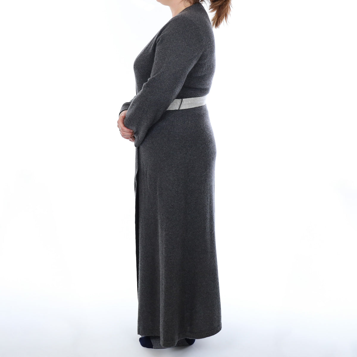 Slate Grey Cashmere Dressing Gown Large