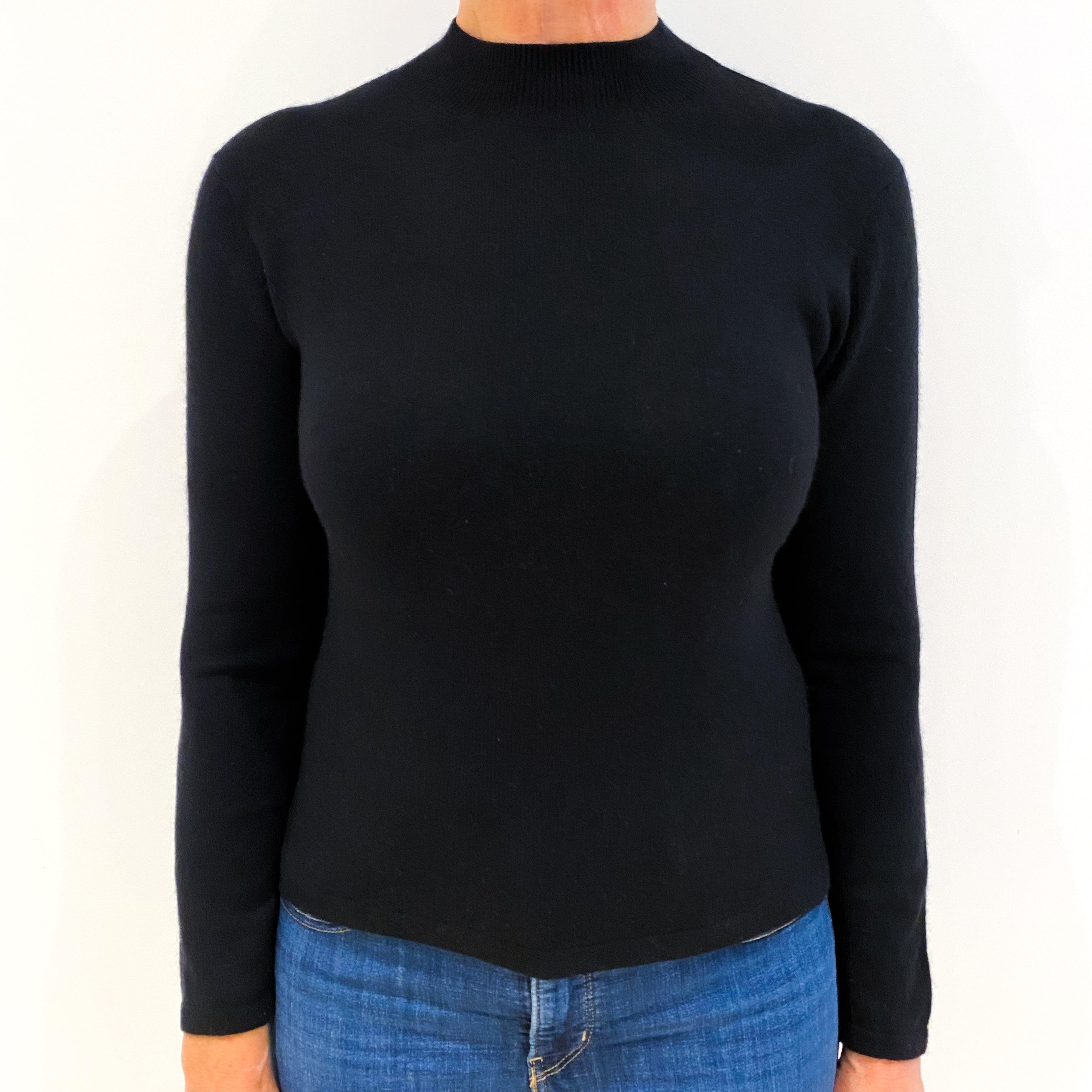 Black Cashmere Turtle Neck Jumper Medium