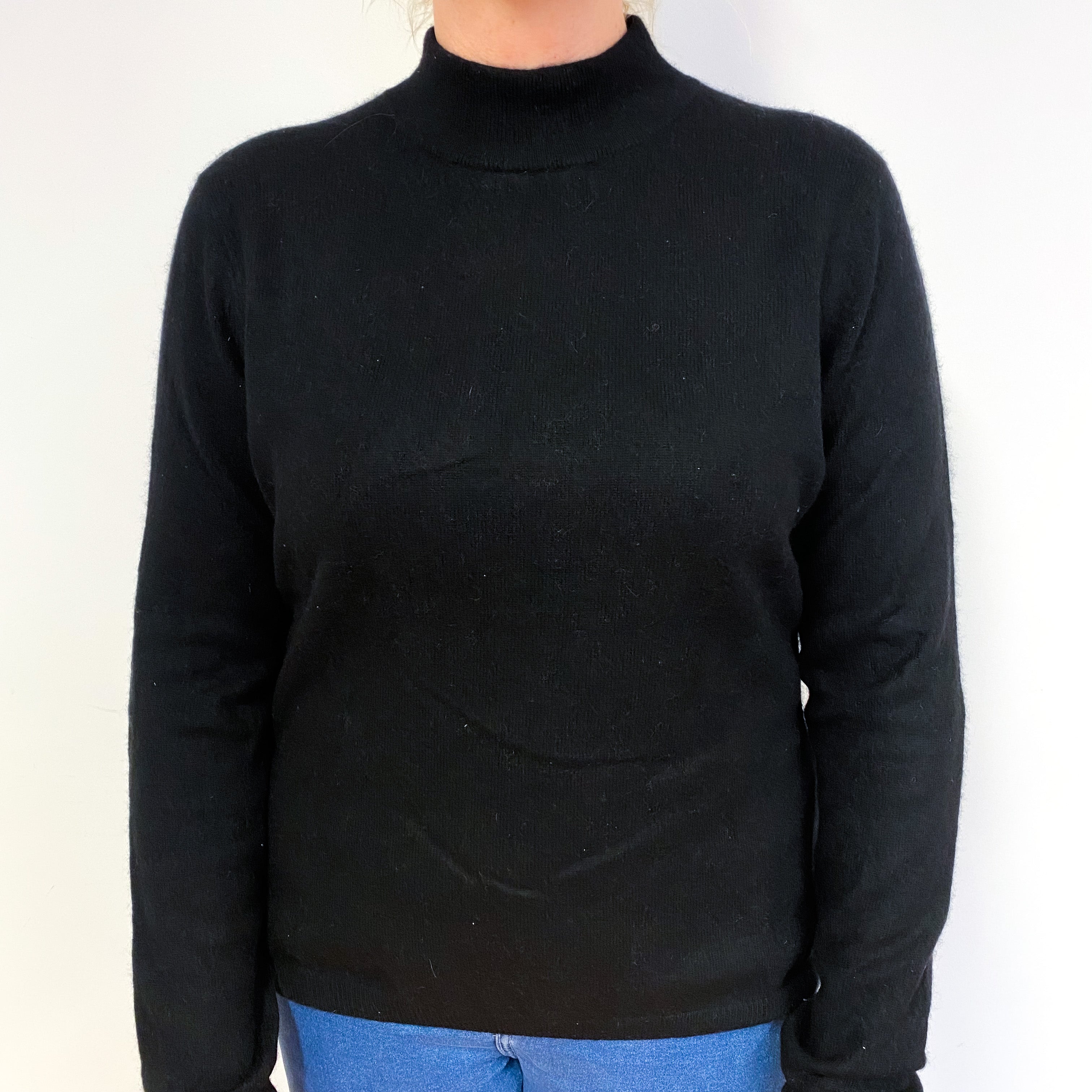 Black Cashmere Turtle Neck Jumper Large