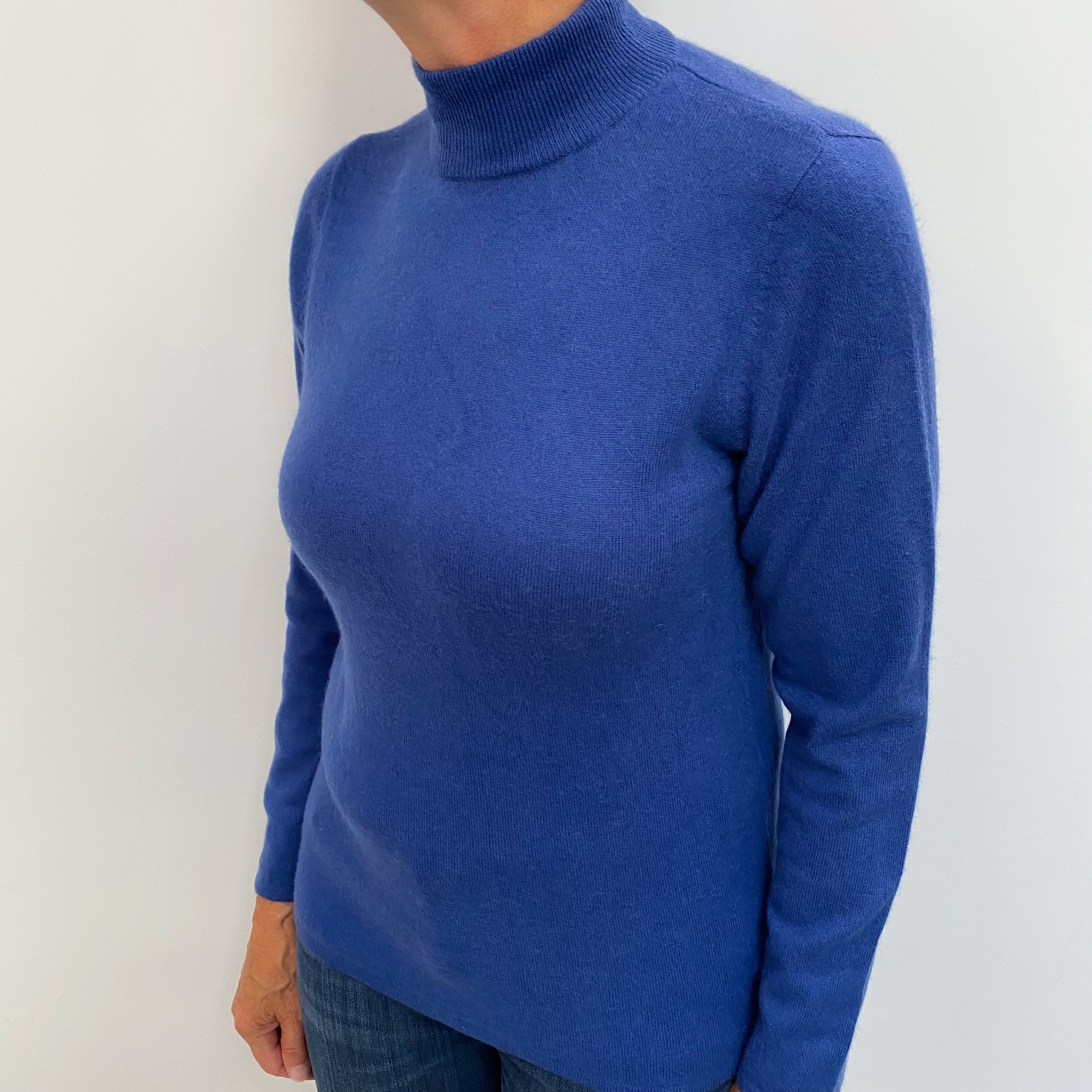 Admiral Blue Cashmere Turtle Neck Jumper Medium