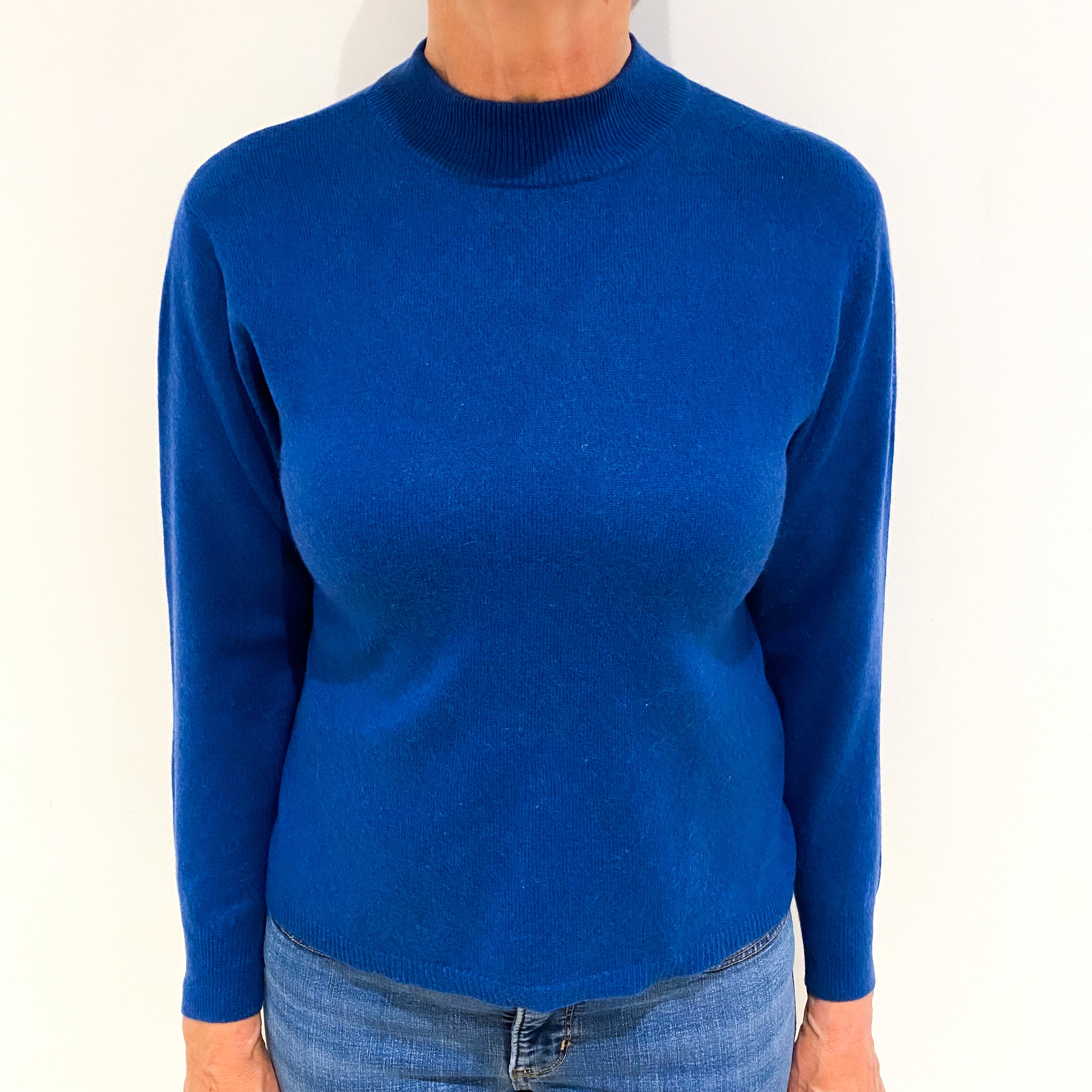 Airforce Blue Cashmere Turtle Neck Jumper Medium
