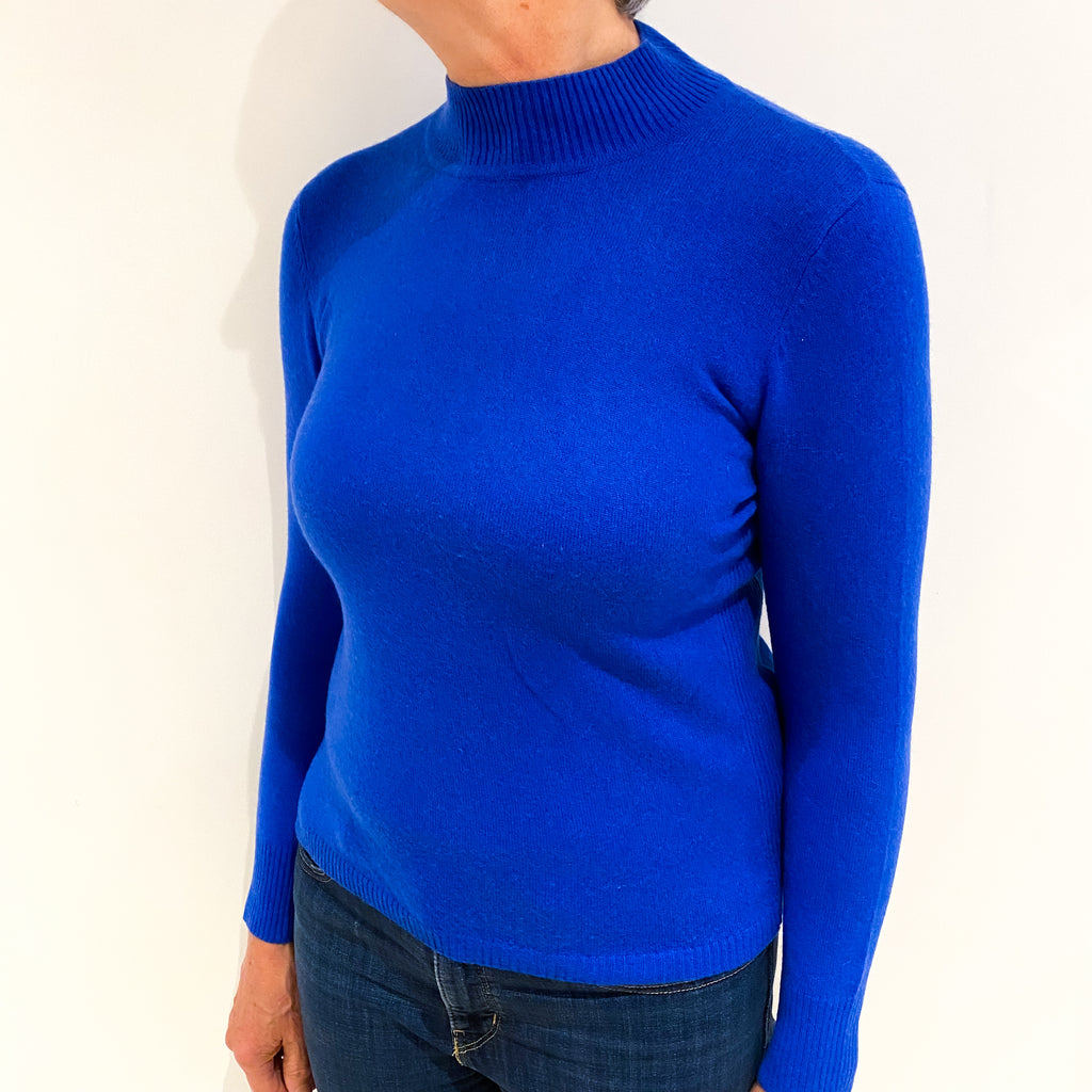 Cobalt Blue Cashmere Turtle Neck Jumper Medium