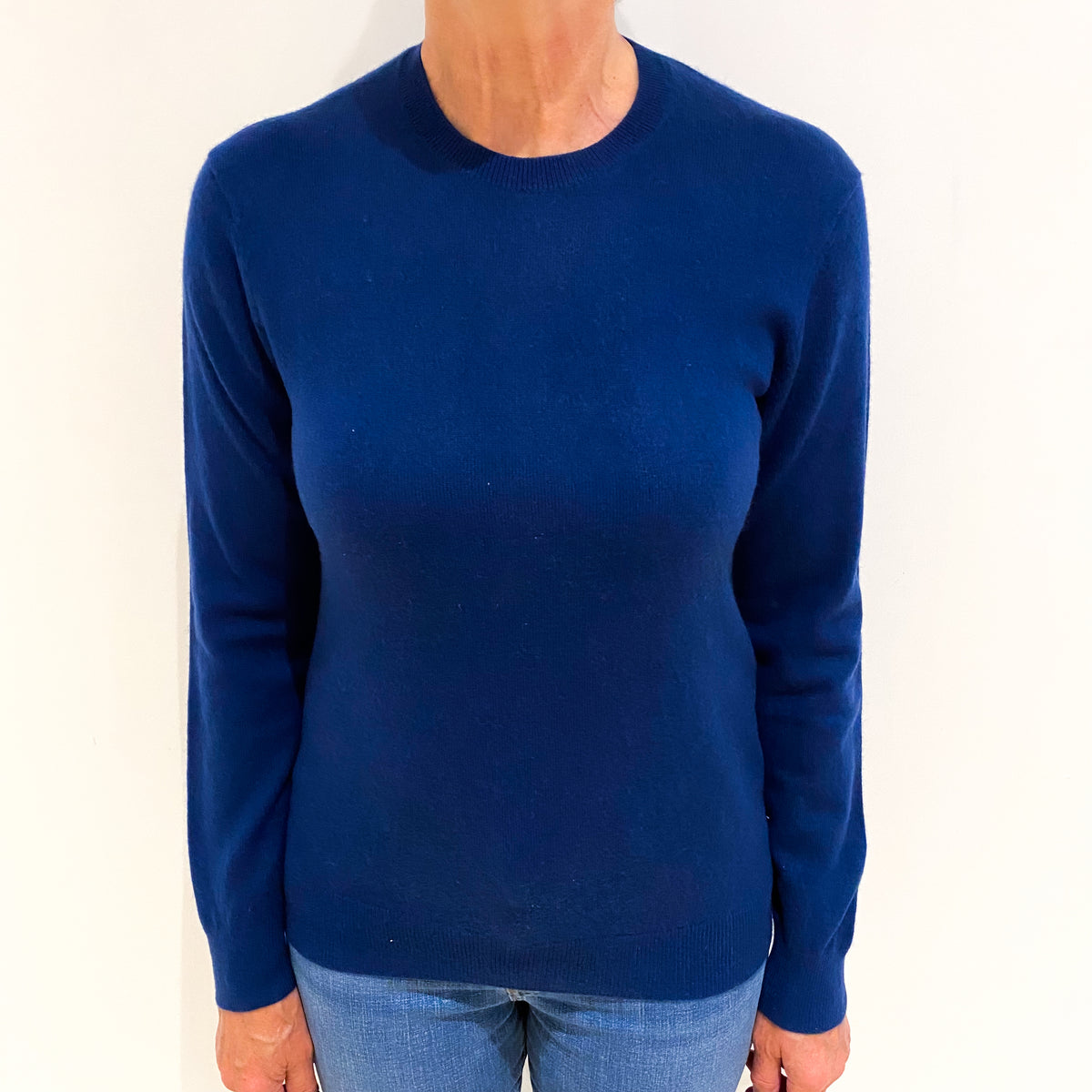 French Navy Cashmere Crew Neck Jumper Medium