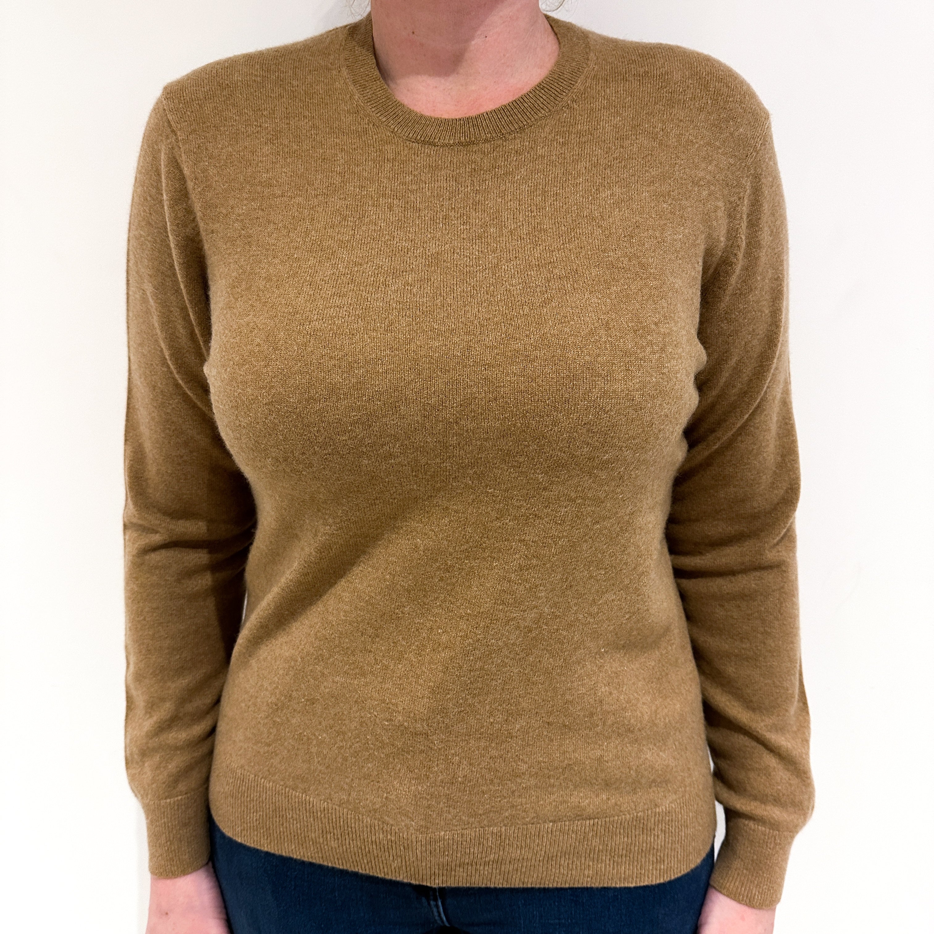 Butterscotch Brown Cashmere Crew Neck Jumper Large