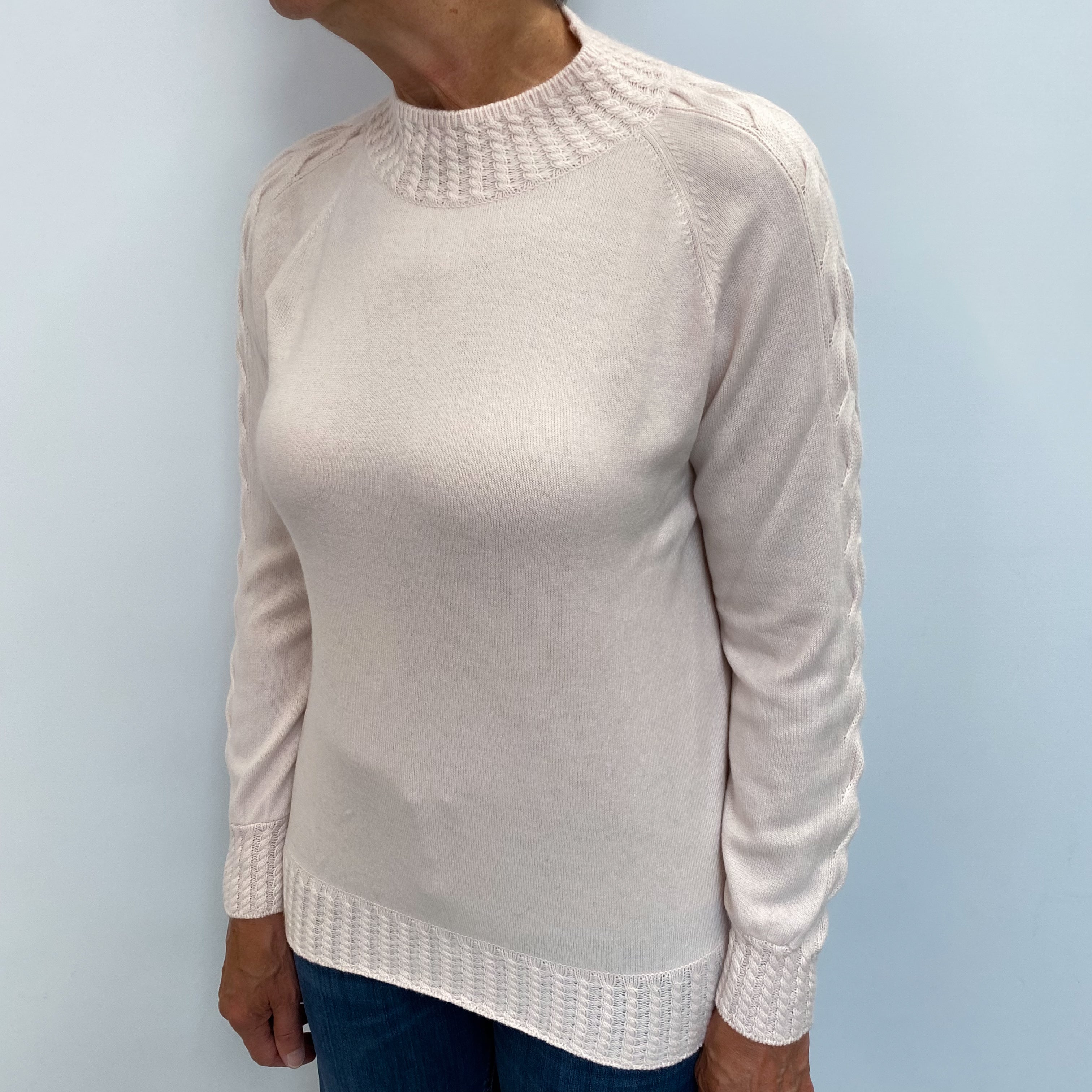 Ice Pink Cashmere Turtle Neck Jumper Medium
