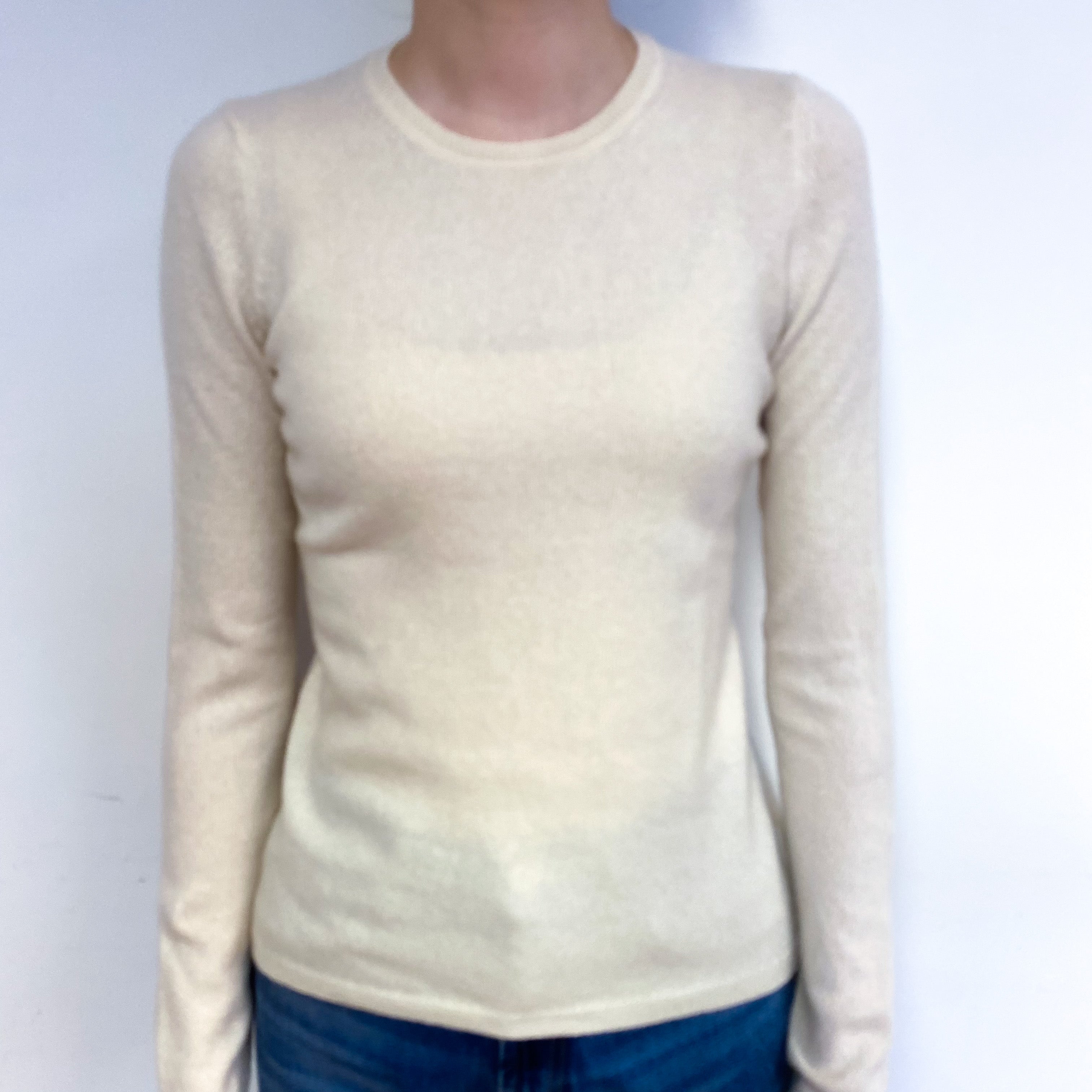 Cream Cashmere Crew Neck Jumper Extra Small