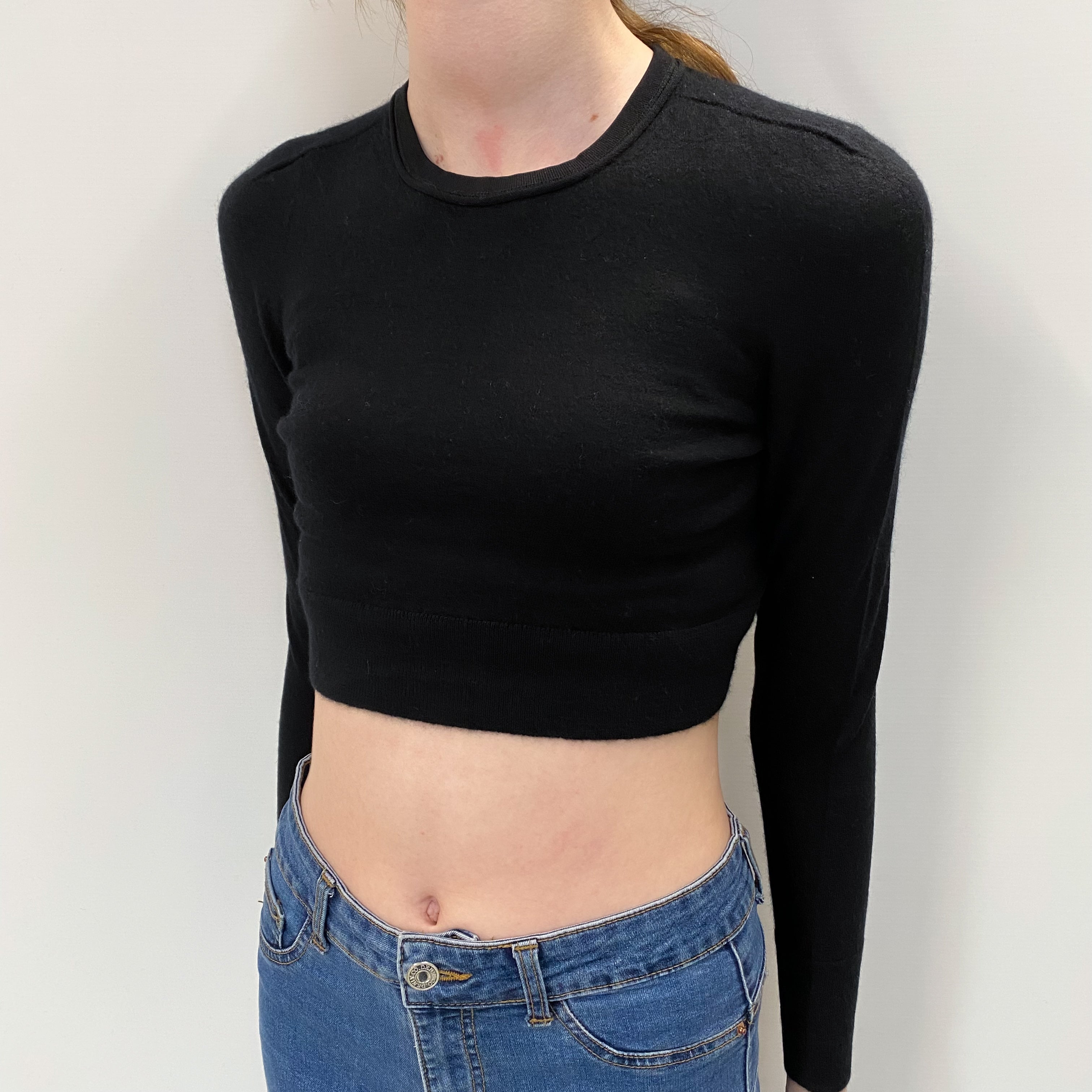 Cos Black Cashmere Crew Neck Jumper Extra Small