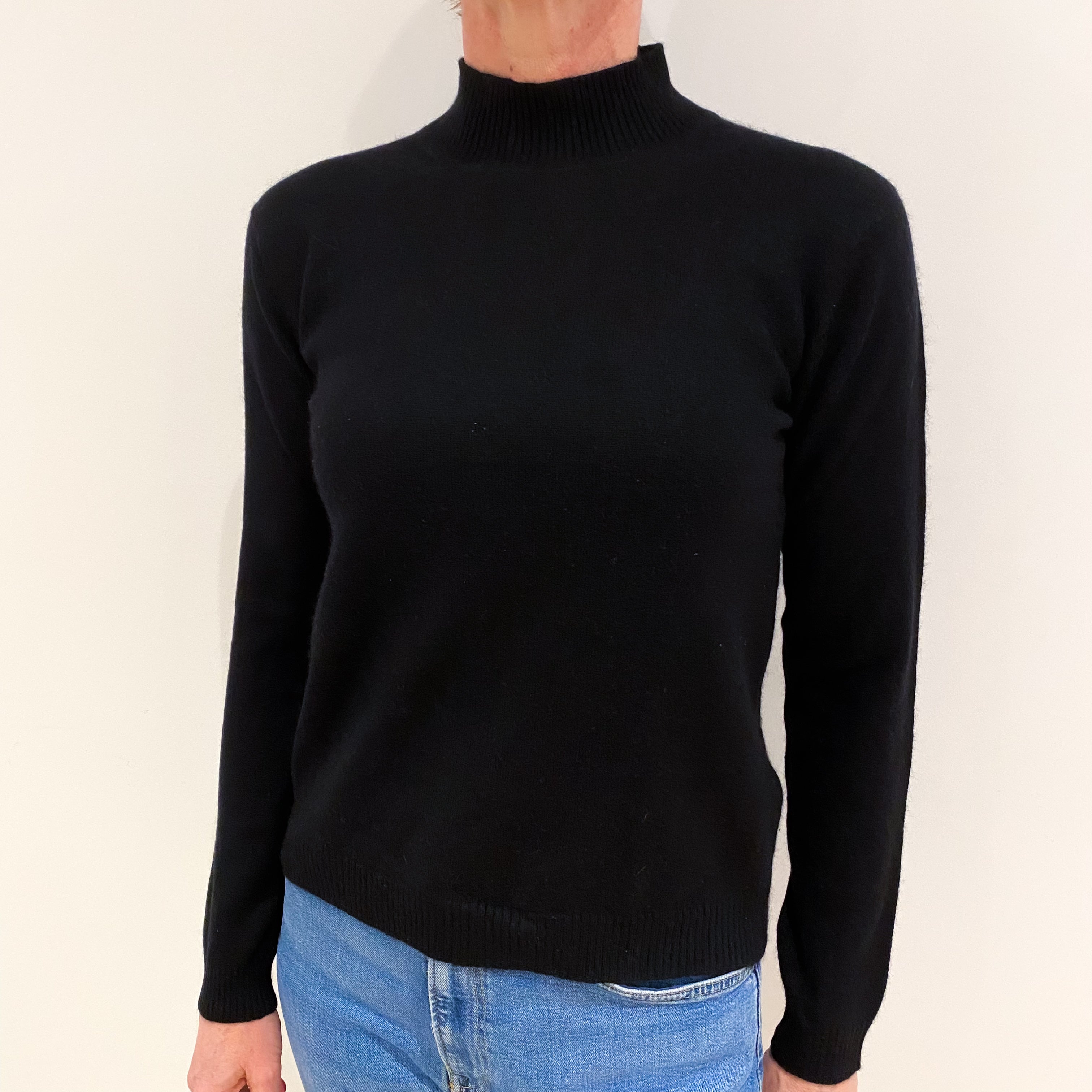 Black Cashmere Turtle Neck Jumper Small