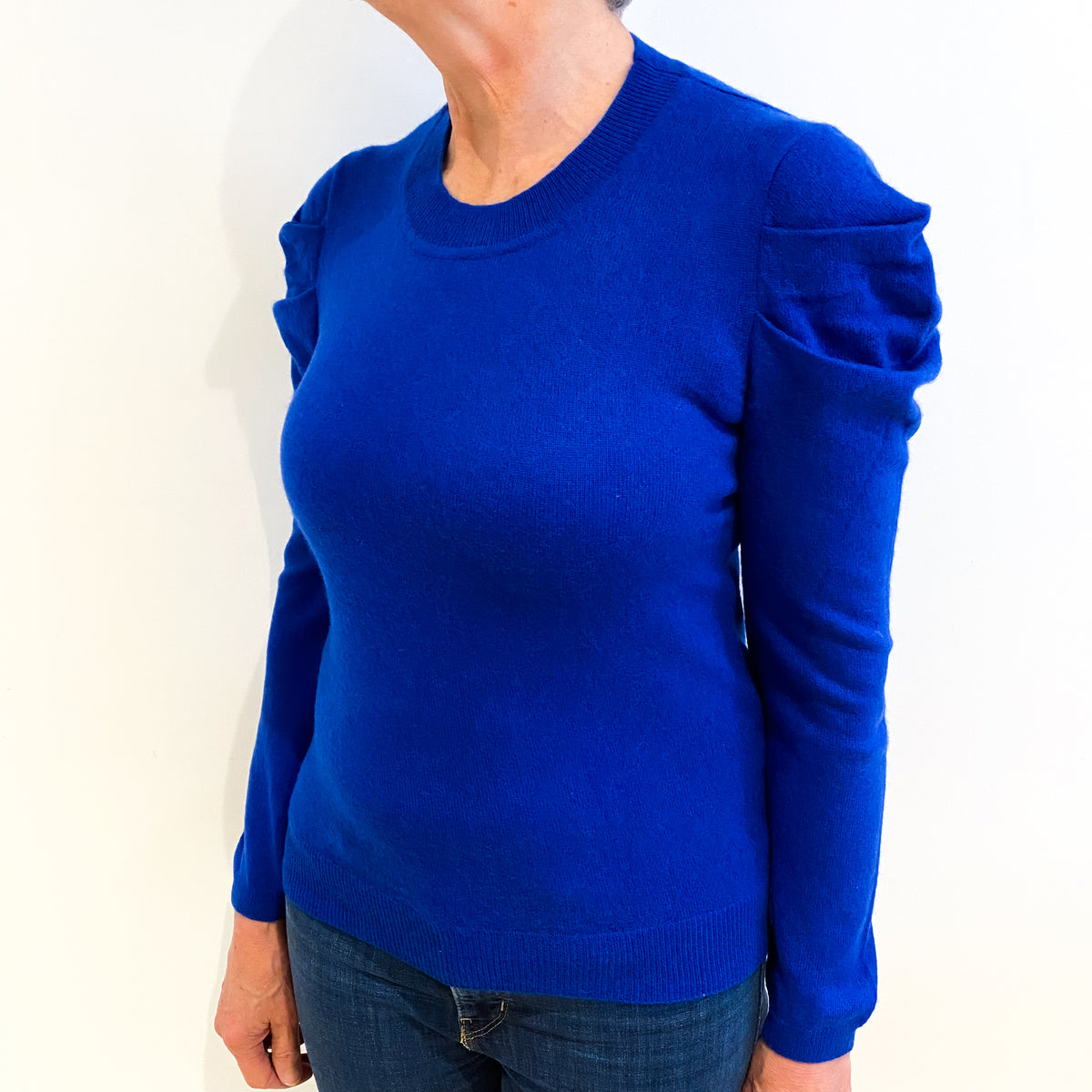 Admiral Blue Cashmere Crew Neck Jumper Medium