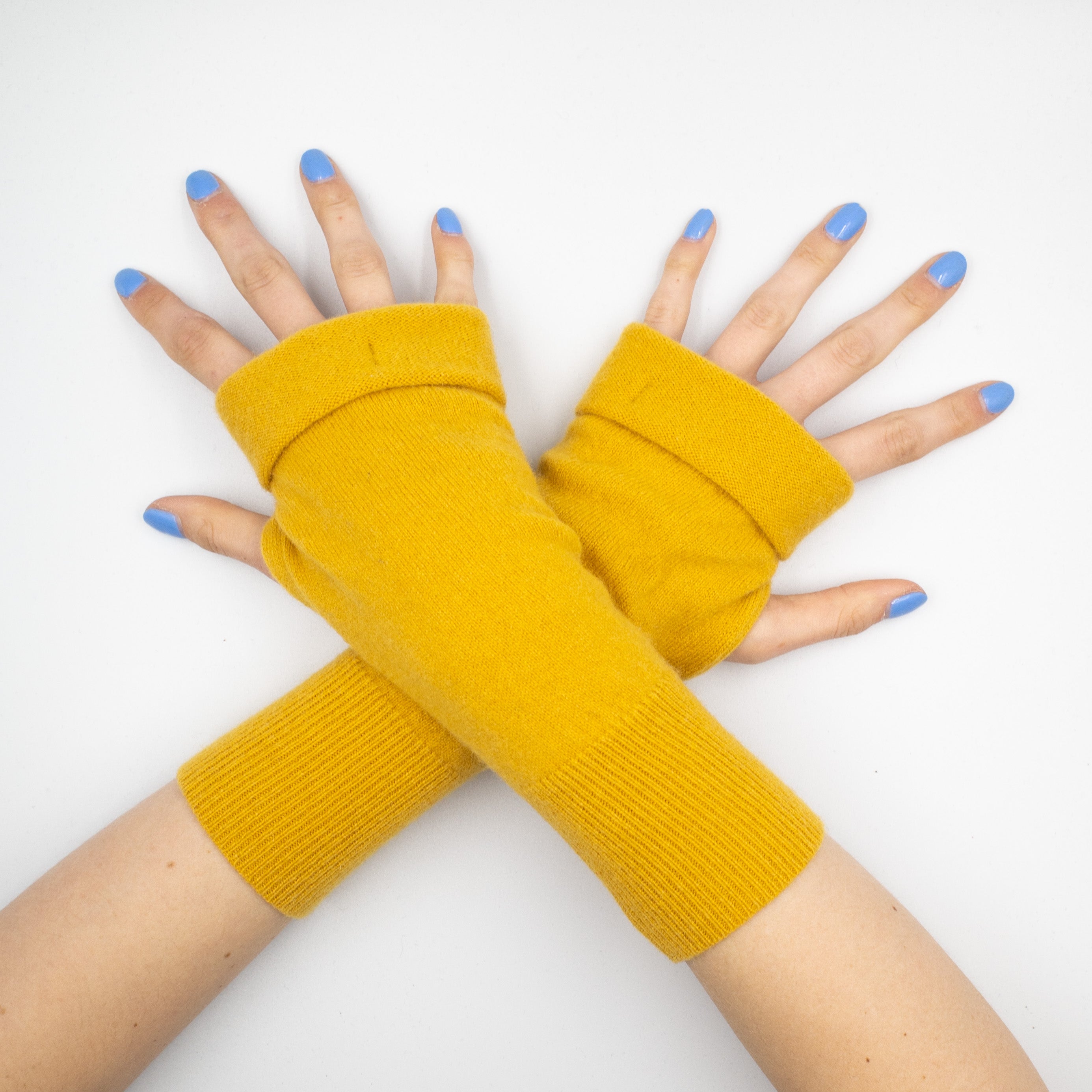 Ochre Yellow Fingerless Gloves