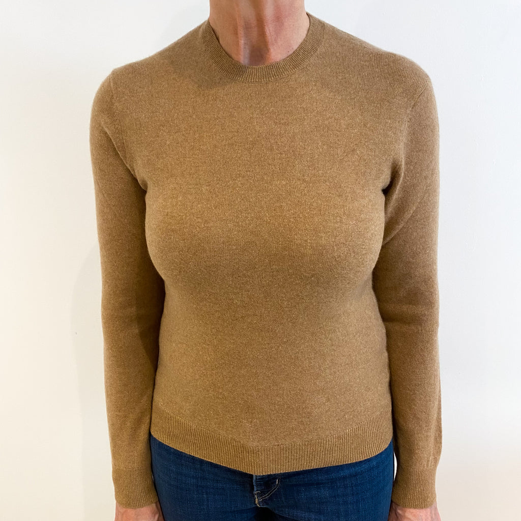 Butterscotch Brown Cashmere Crew Neck Jumper Medium