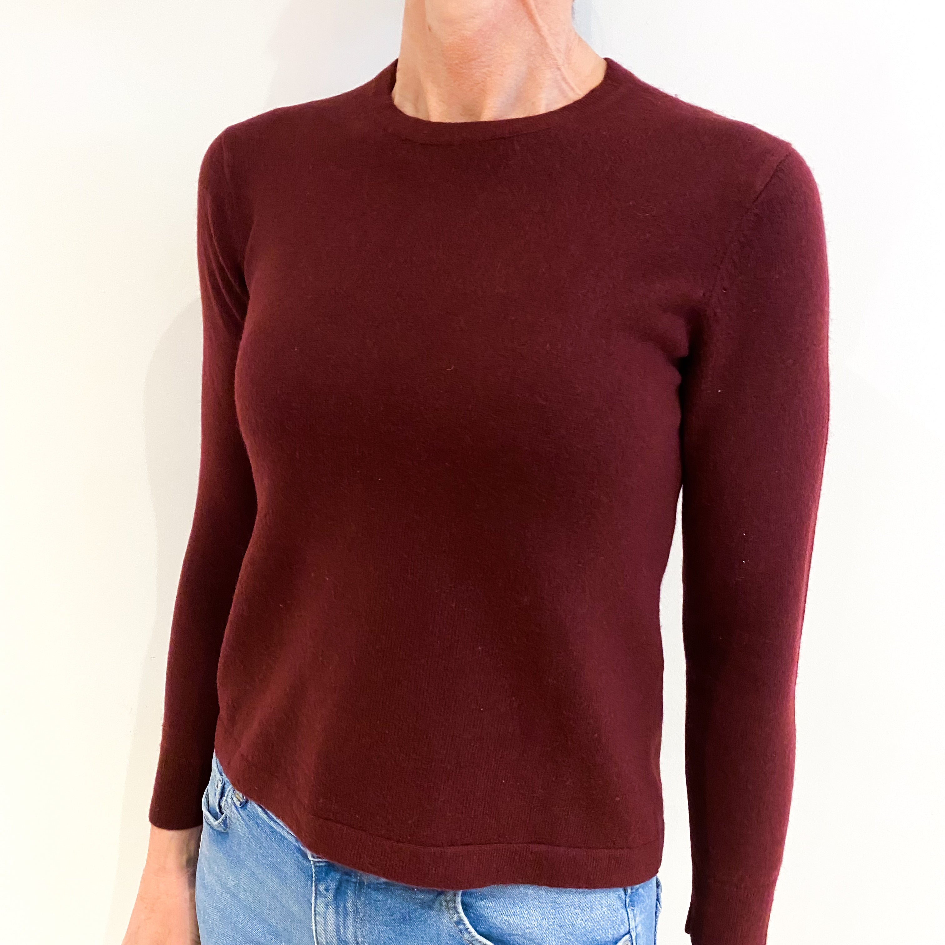 Mulberry Purple Cashmere Crew Neck Jumper Small