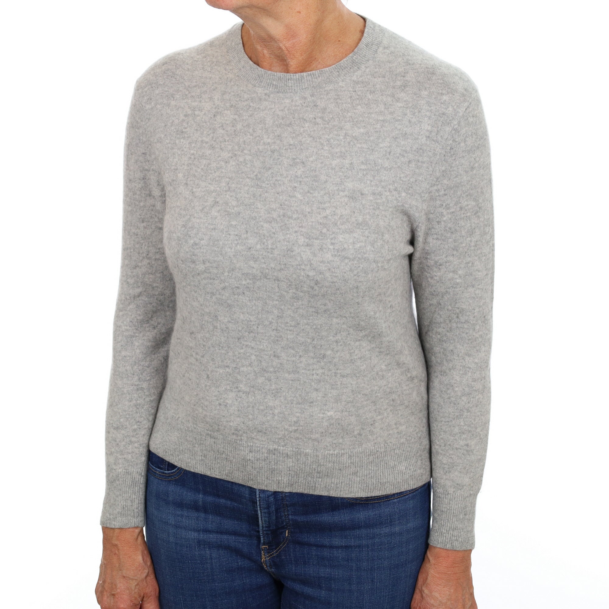 Smoke Grey Cashmere Crew Neck Jumper Medium