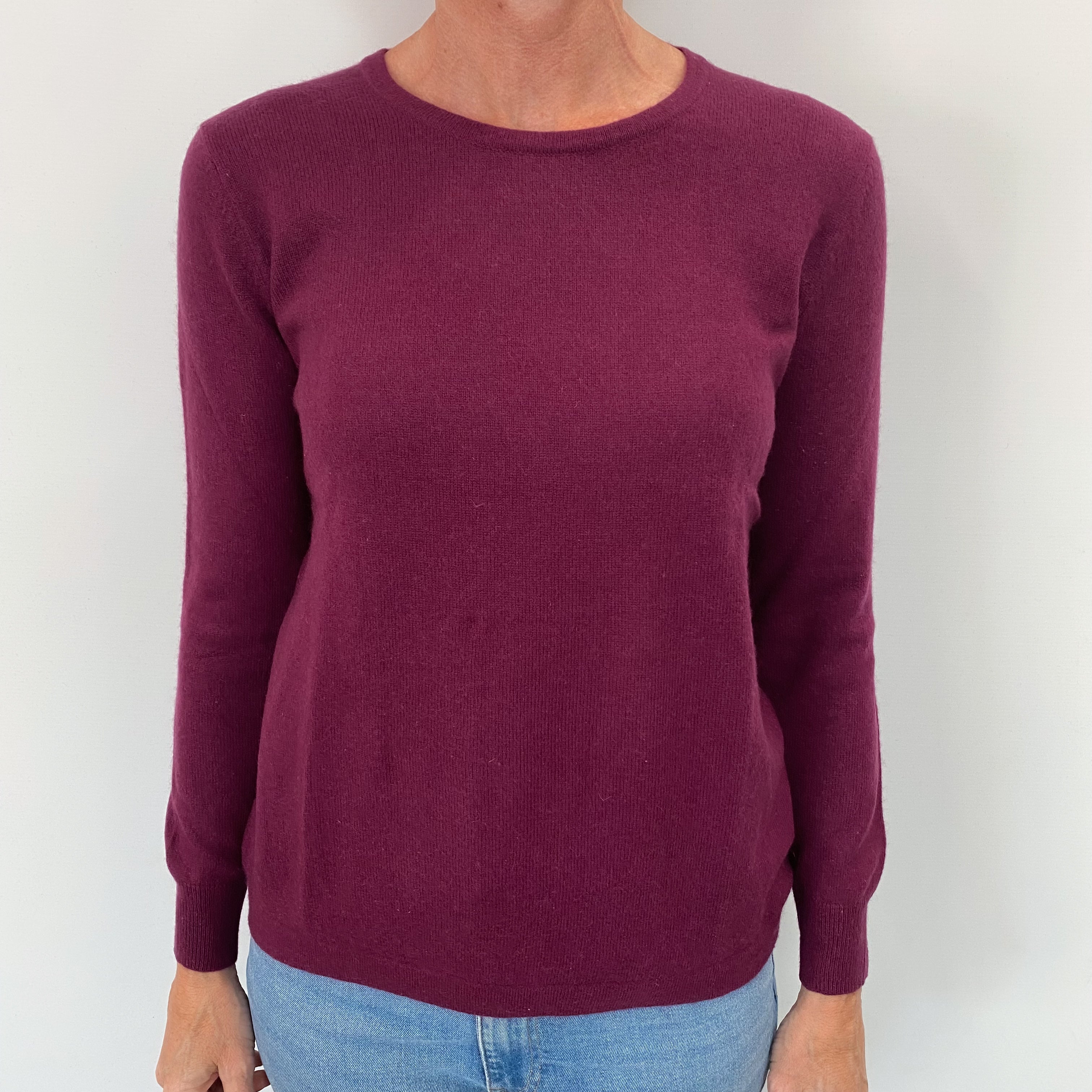Mulberry Purple Cashmere Crew Neck Jumper Small