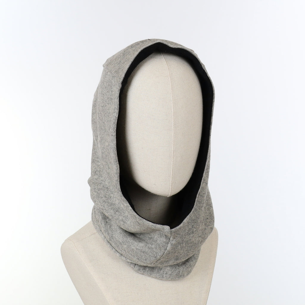 Grey and Black Luxury Reversible Cashmere Hood Unisex