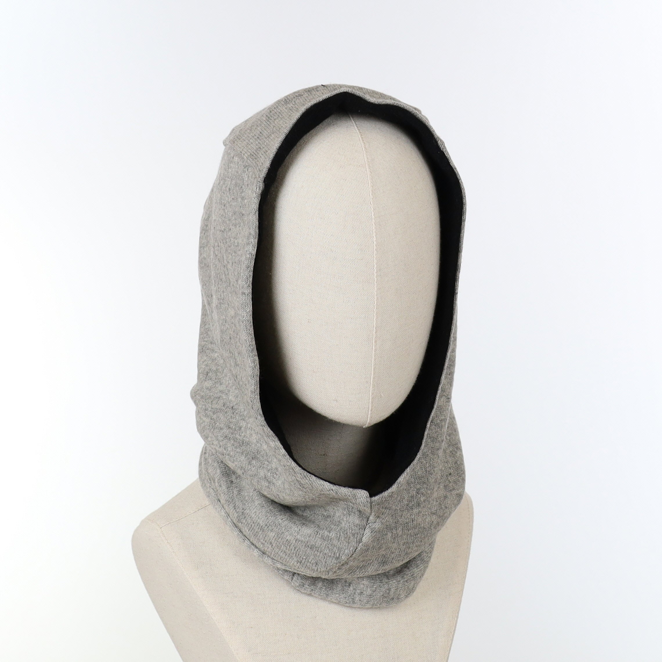 Grey and Black Luxury Reversible Cashmere Hood Unisex