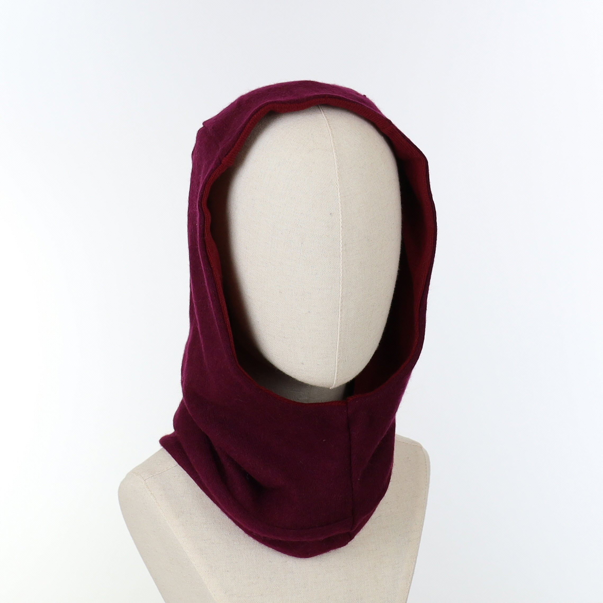Two Tone Burgundy Luxury Reversible Cashmere Hood Unisex
