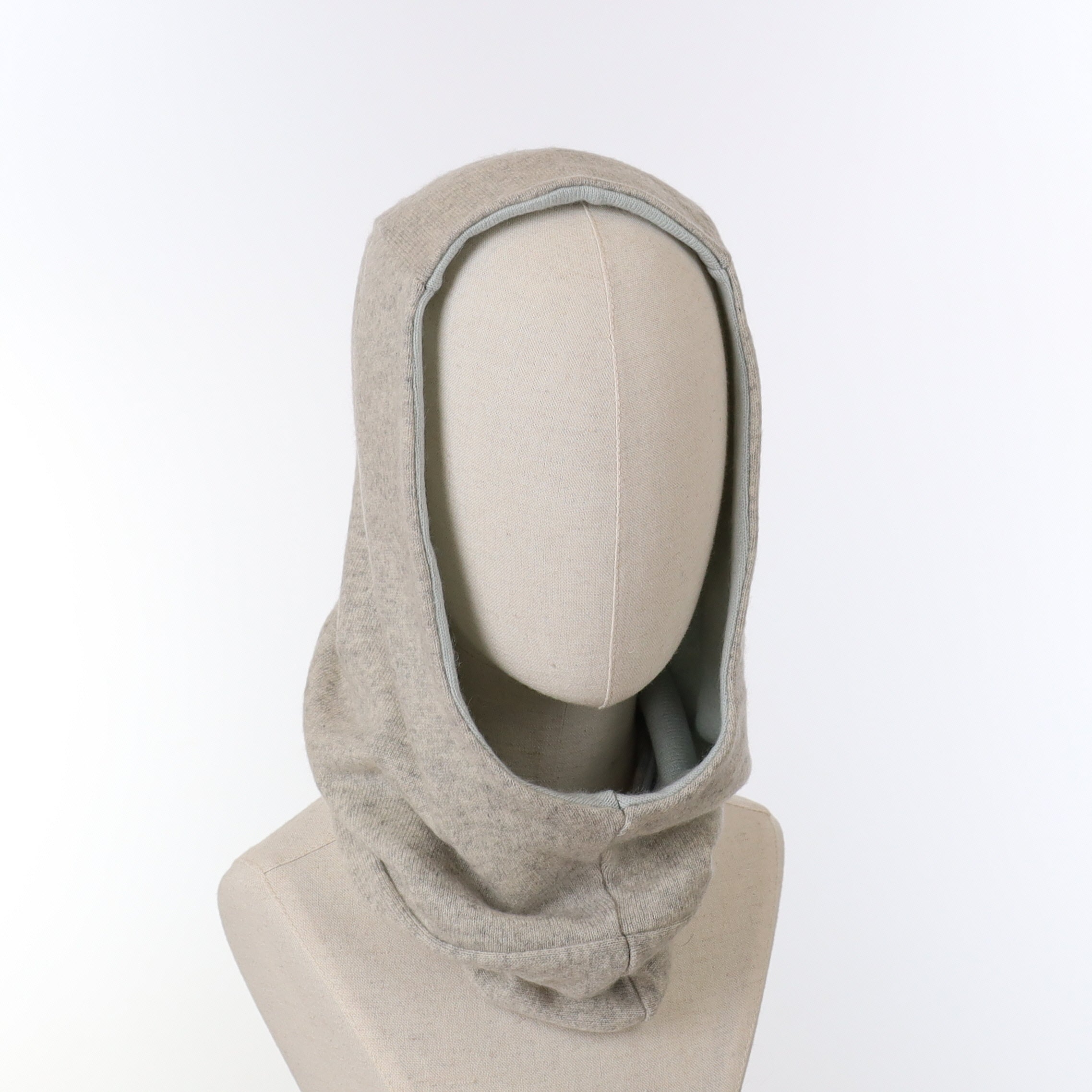 Smoke Grey and Pale Blue Luxury Reversible Cashmere Hood Unisex