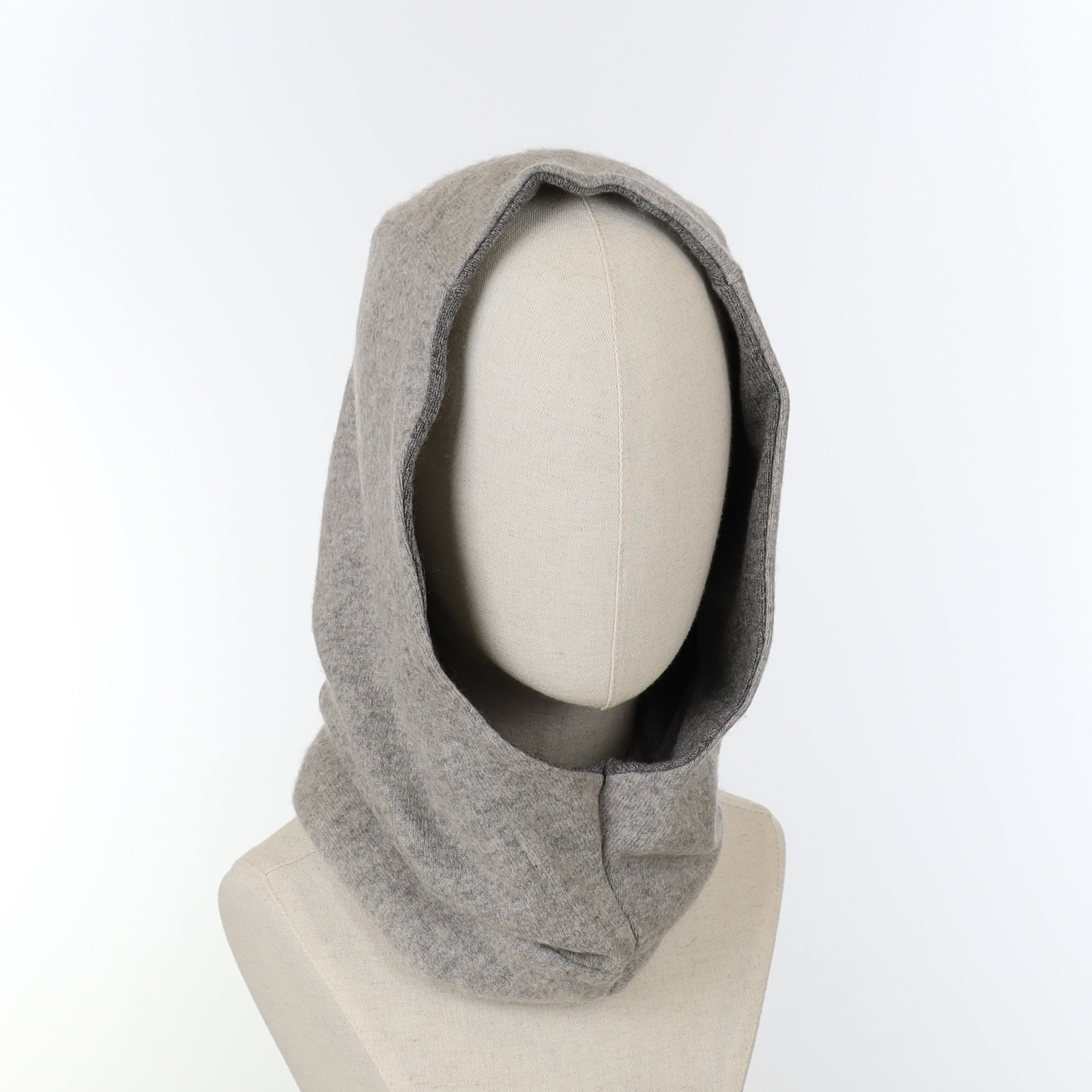 Smoke and Ash Grey Luxury Reversible Cashmere Hood Unisex