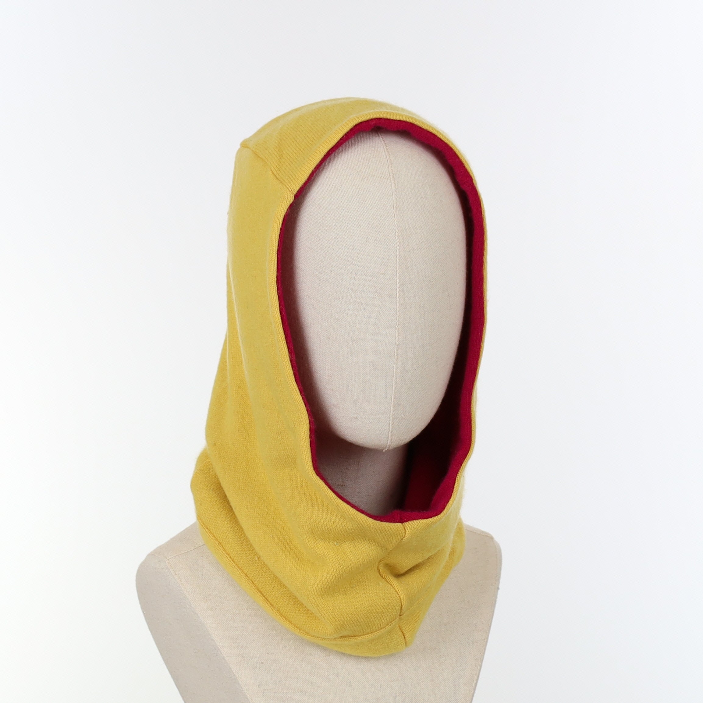 Hot Pink and Yellow Luxury Reversible Cashmere Hood Unisex
