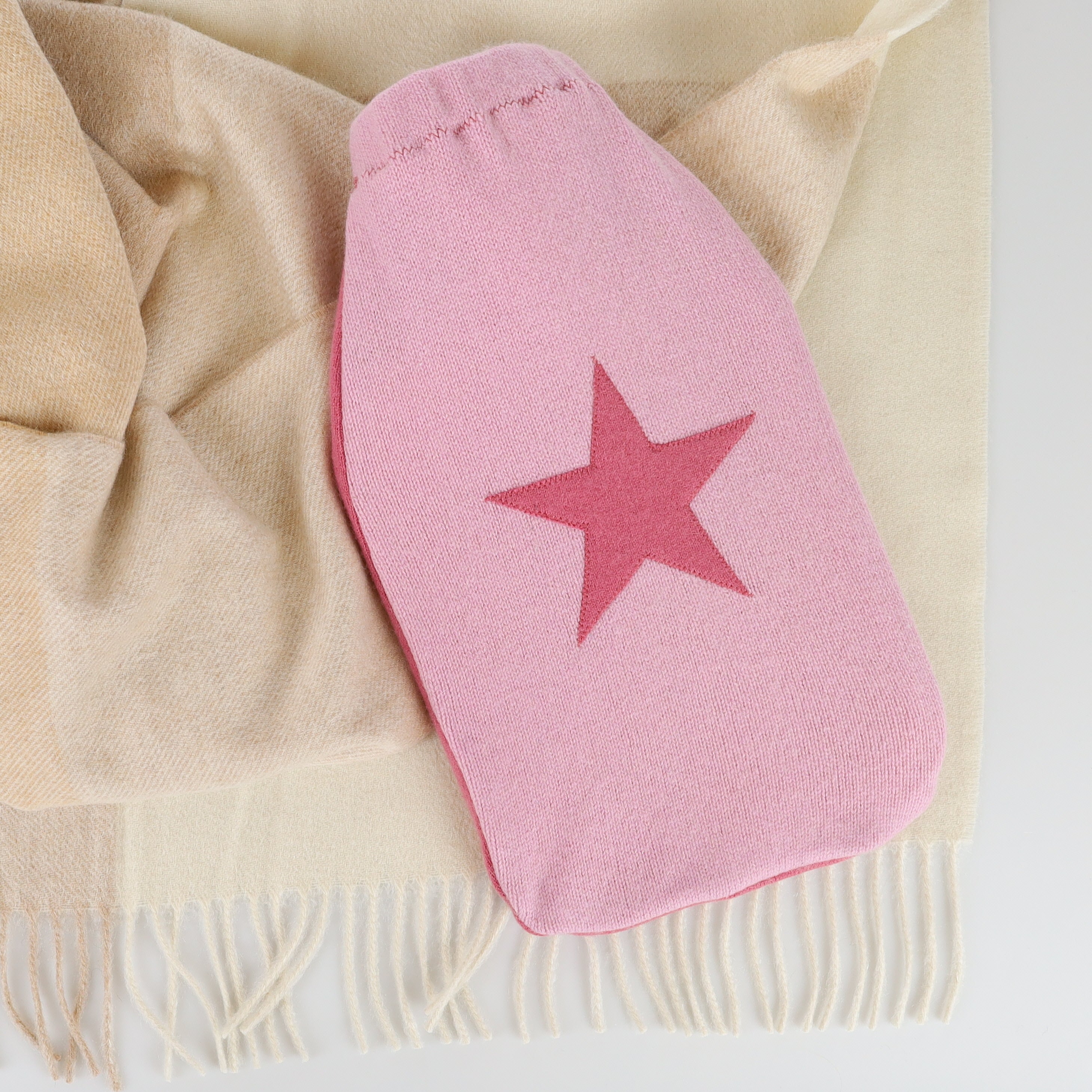 Blush Pink Cashmere Large Hot Water Bottle