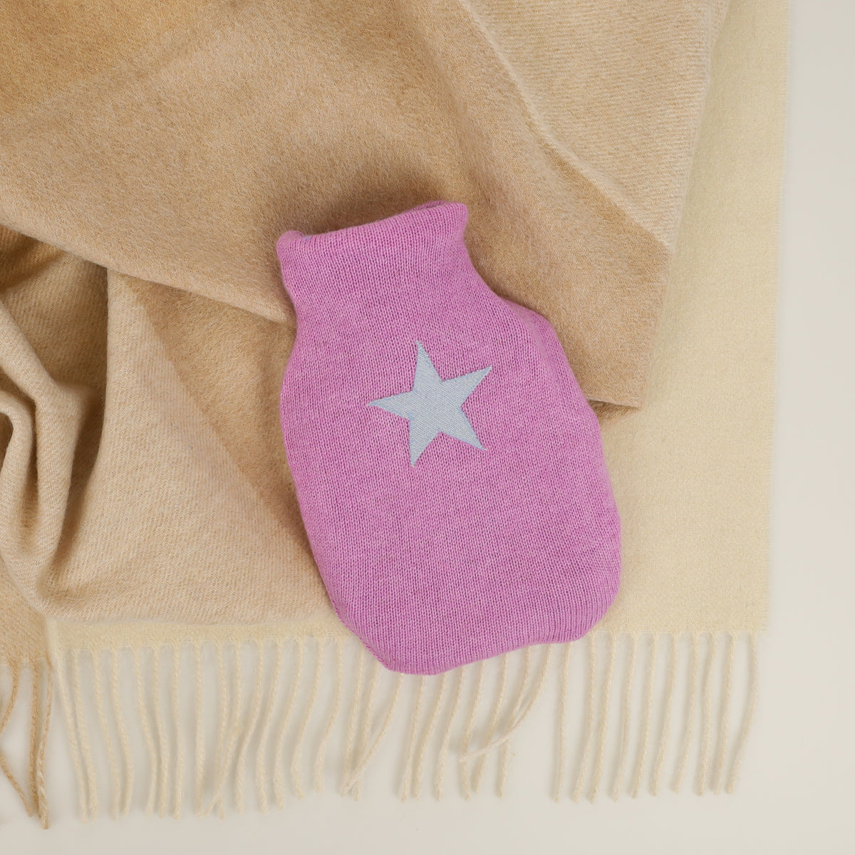 Lilac and Blue Small Cashmere Hot Water Bottle