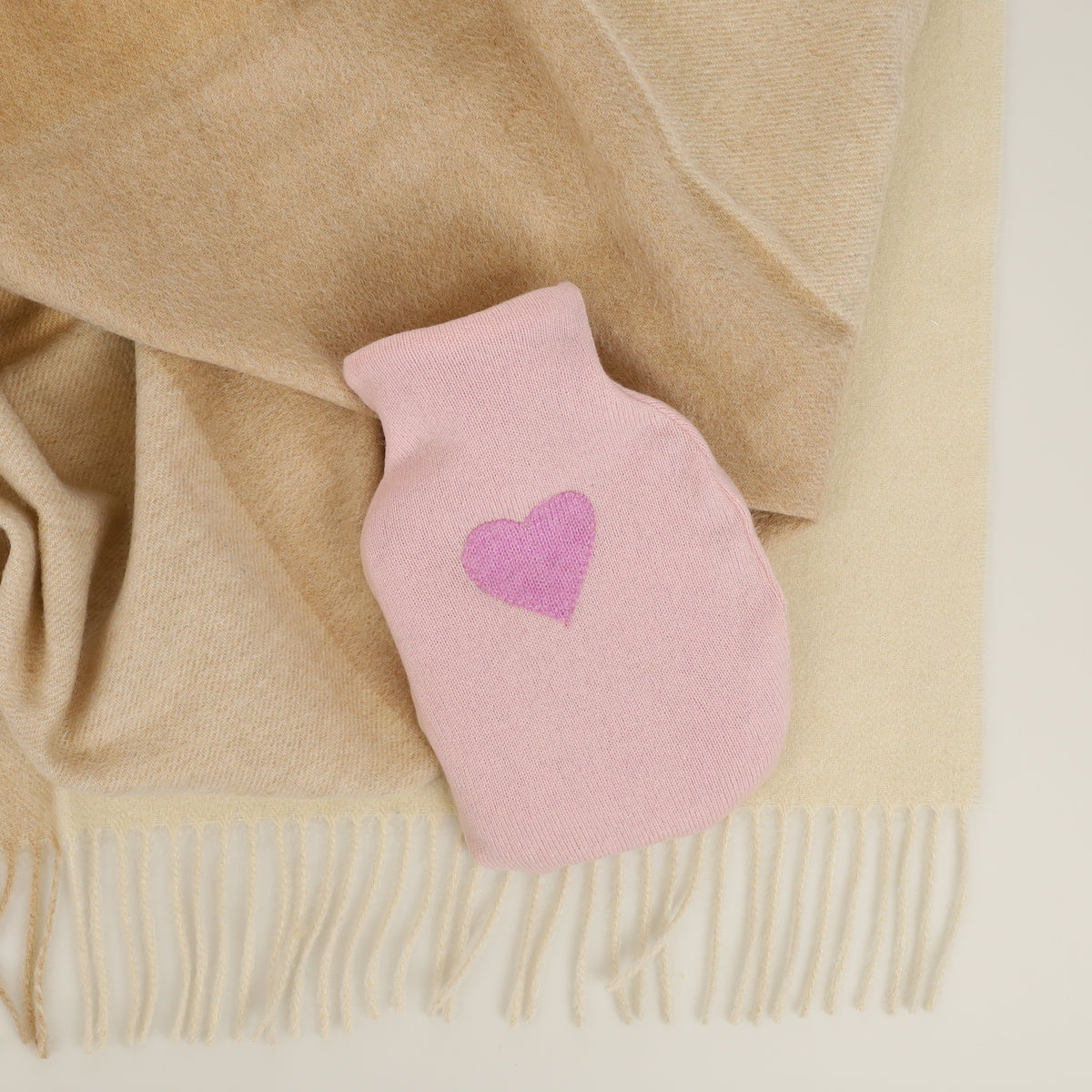 Light Pink and Purple Small Cashmere Hot Water Bottle
