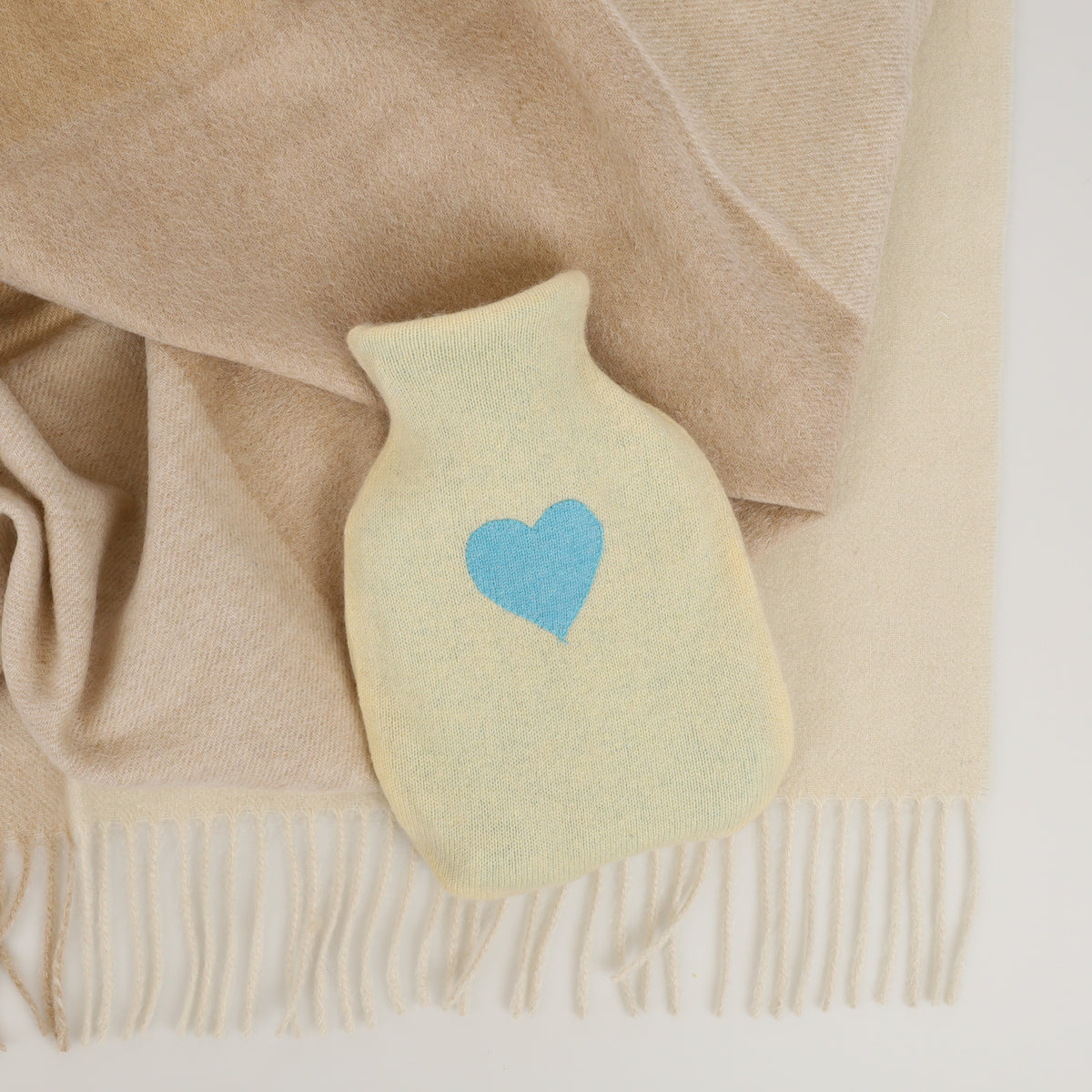 Primrose Yellow and Blue Small Cashmere Hot Water Bottle