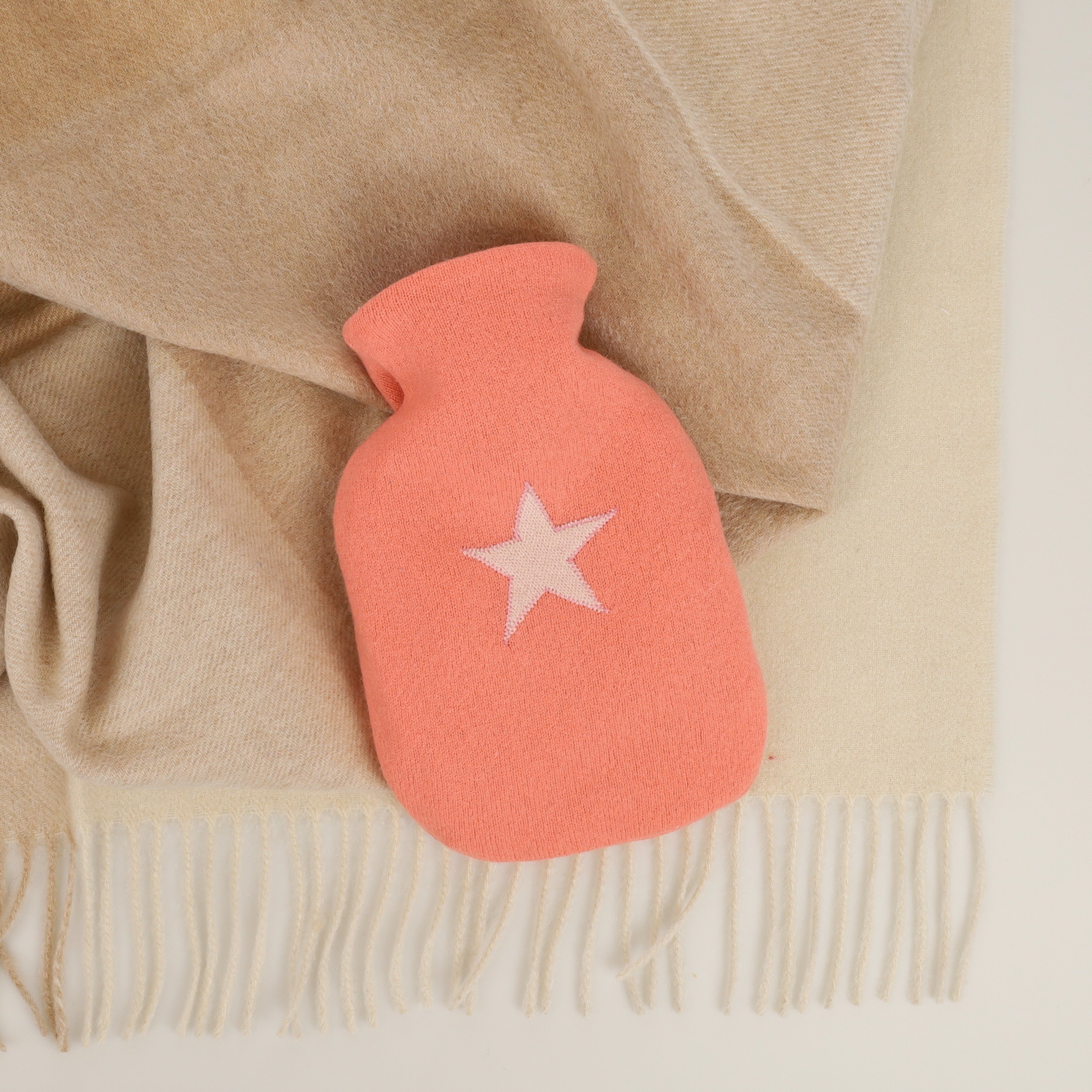 Coral Pink Small Cashmere Hot Water Bottle